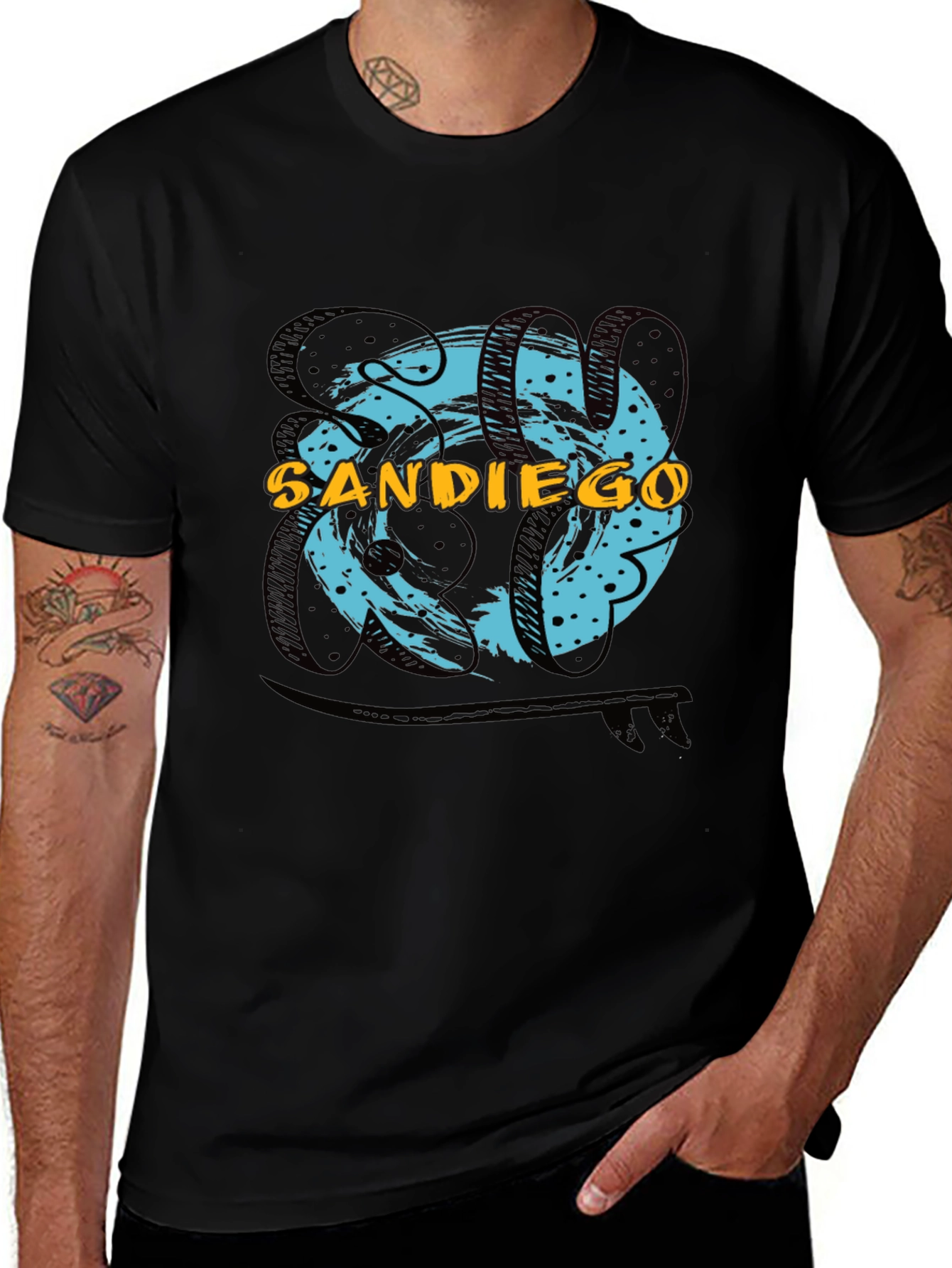 Variant 16 of San Diego Graphic Print Black T-Shirt