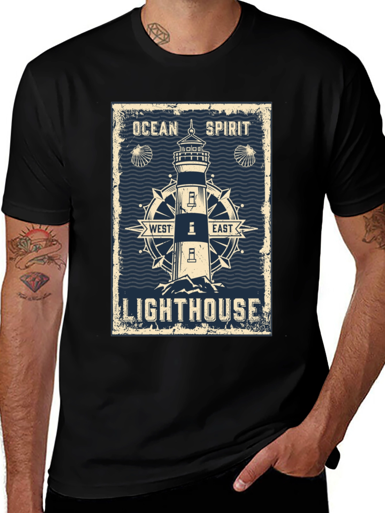 Variant 28 of Ocean Spirit Lighthouse Graphic T-Shirt