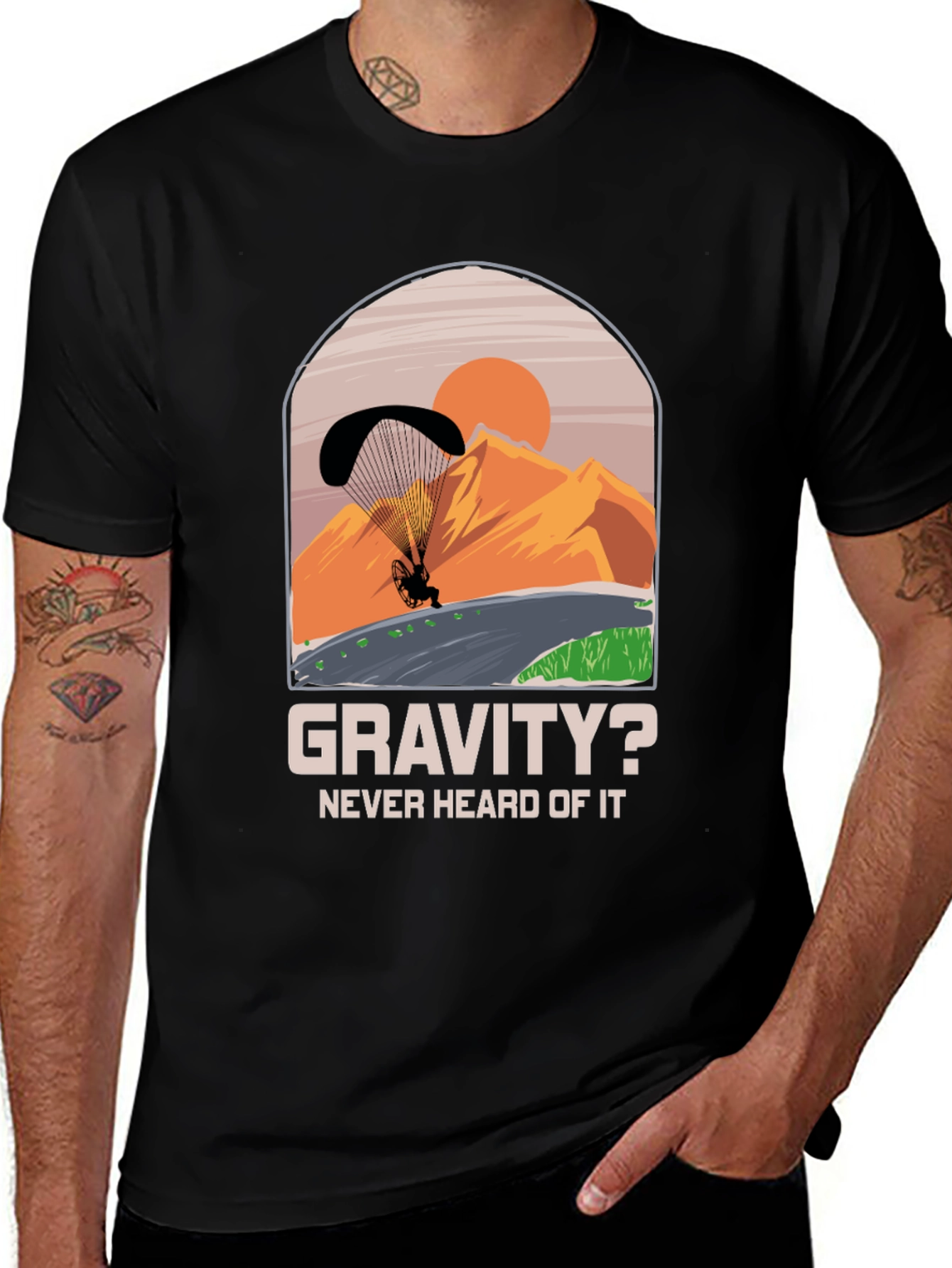Variant 6 of Gravity? Never Heard of It Paragliding T-Shirt