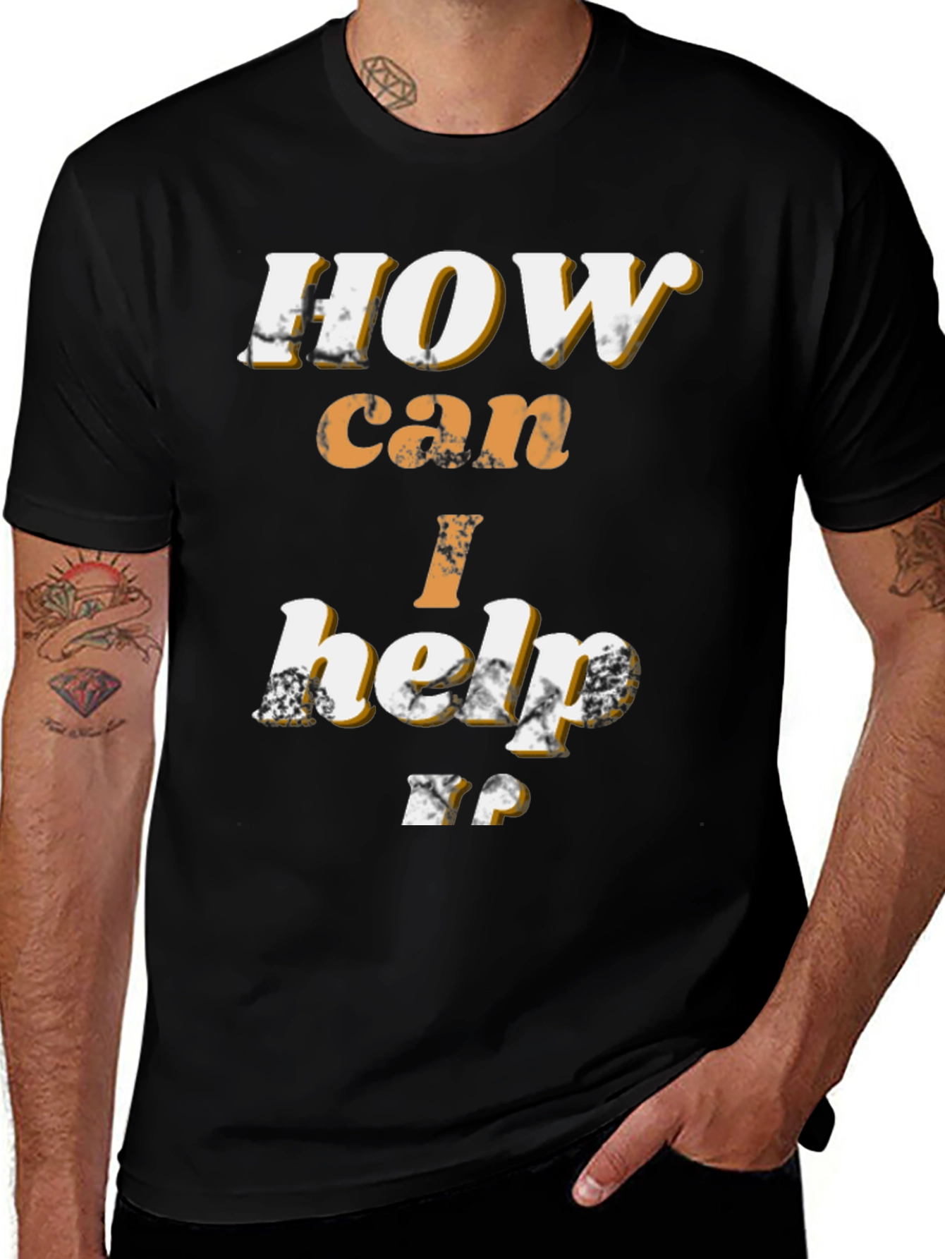 Variant 10 of How Can I Help T-Shirt - Black Graphic Tee