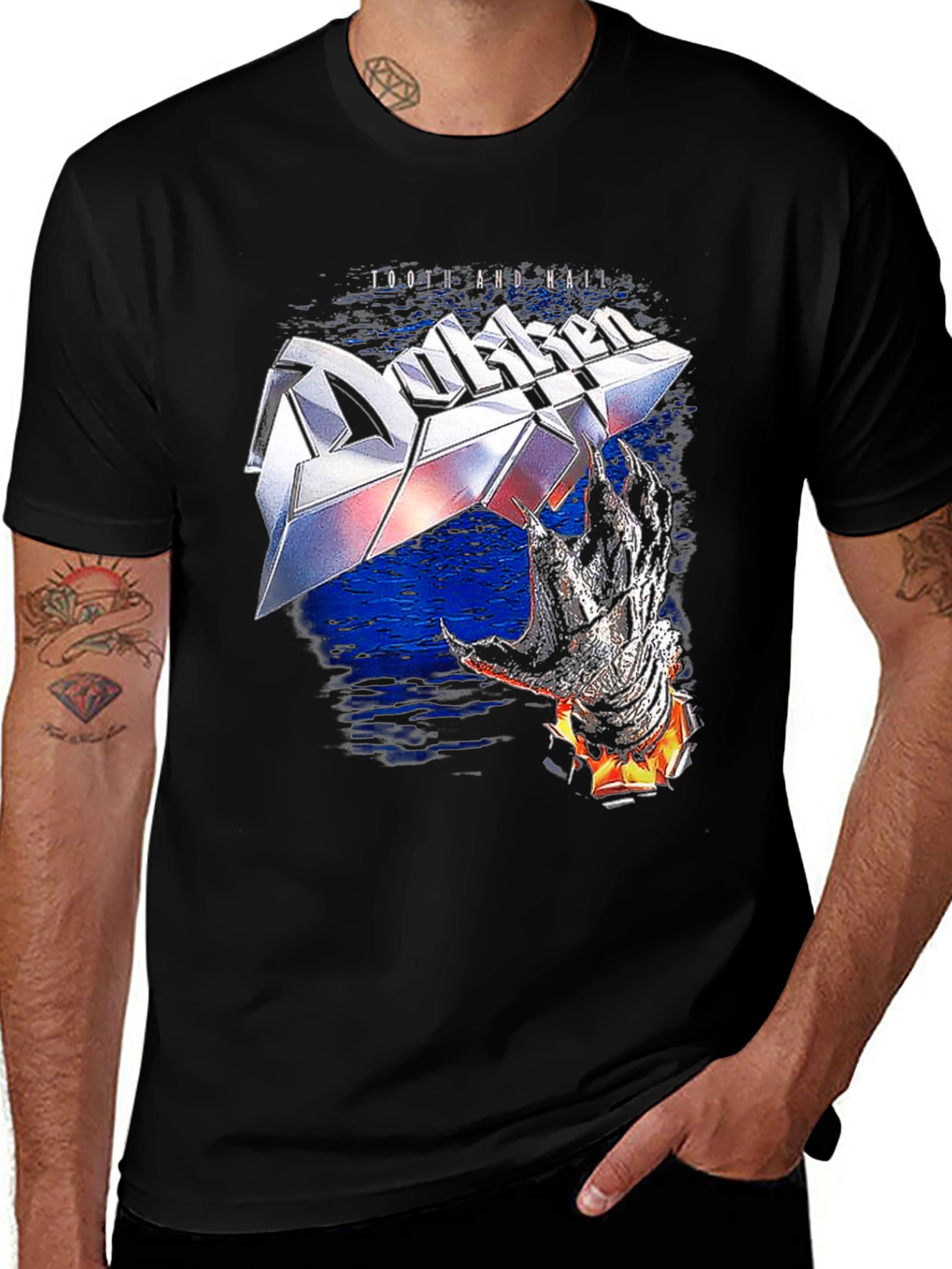 Dokken Tooth and Nail Black T-Shirt - Rock Band Tee