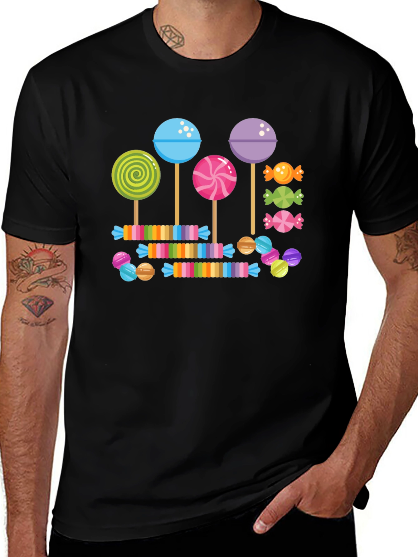 Variant 23 of Candy Lollipop T-Shirt: Sweet Treat Design