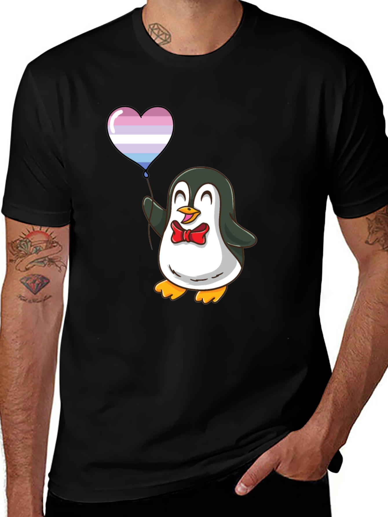 Variant 15 of Penguin with Heart Balloon Graphic T-Shirt