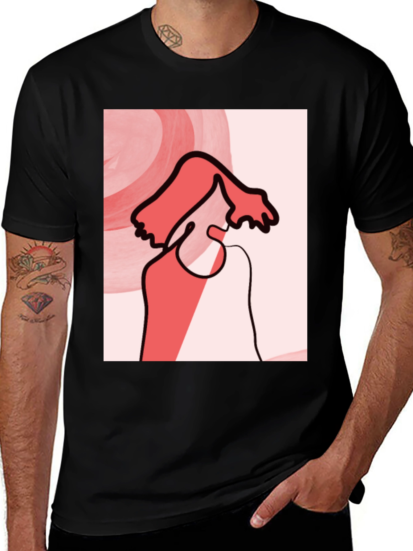 Variant 28 of Abstract Line Art Graphic Tee - Modern Minimalist Style