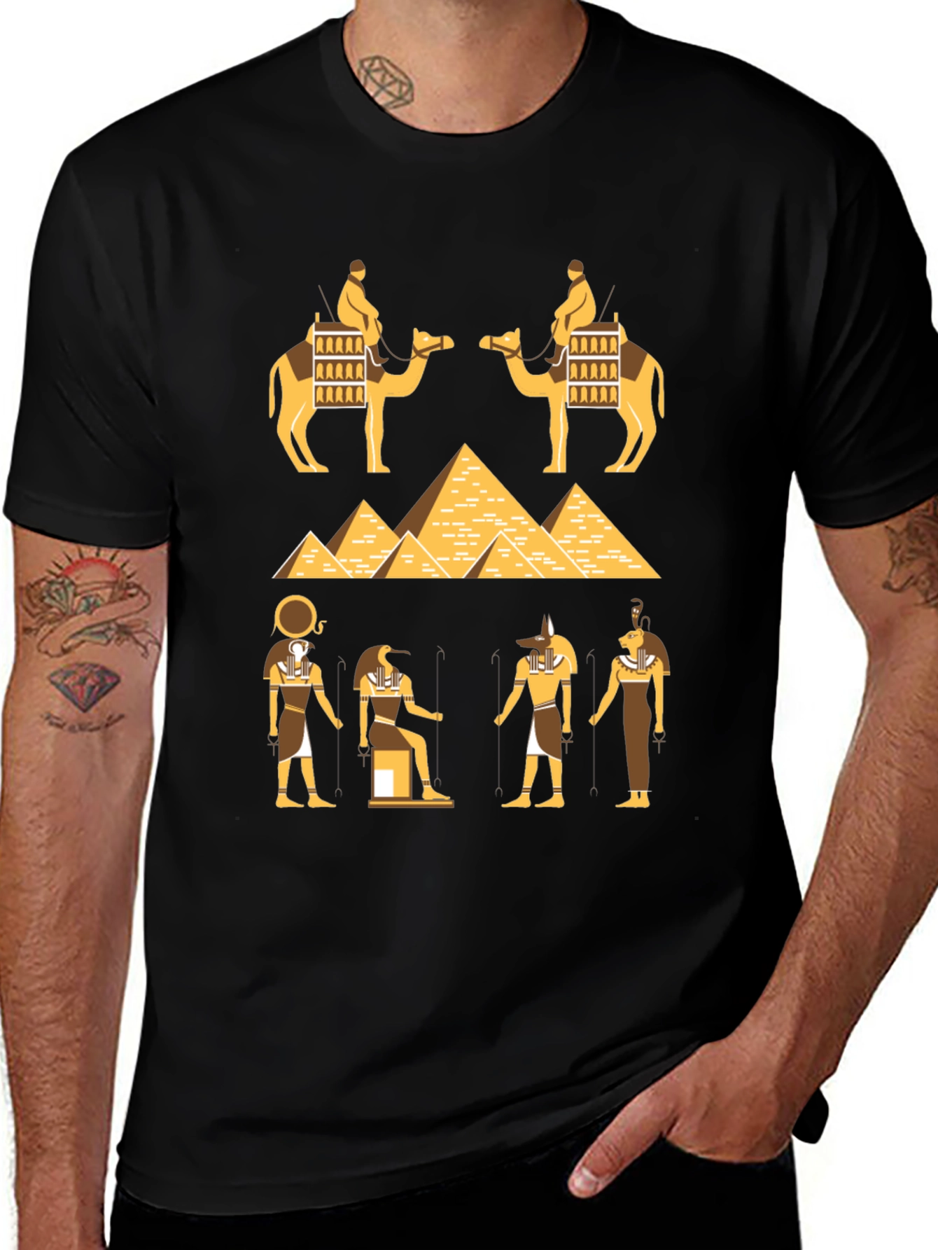 Egyptian Pyramids & Gods Graphic Tee