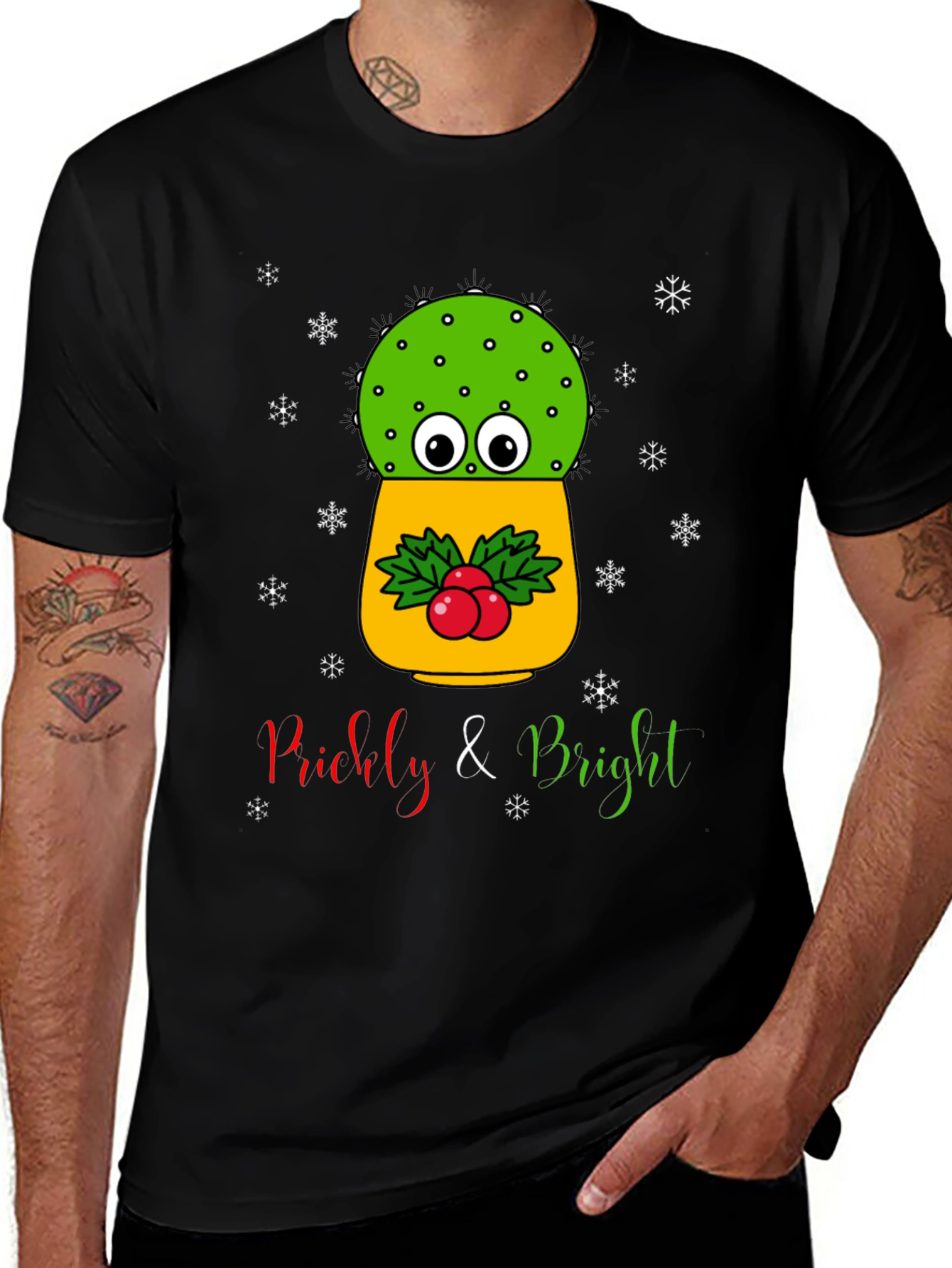 Prickly & Bright Christmas Cactus T-Shirt