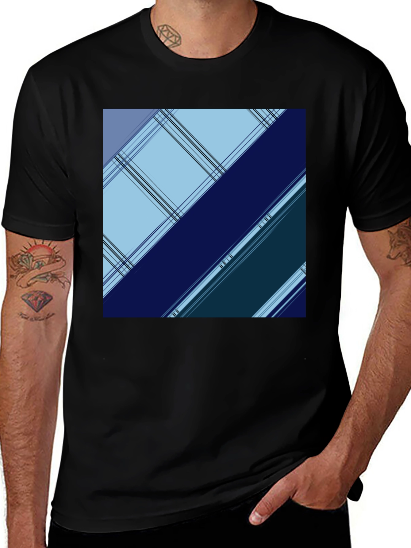 Variant 30 of Geometric Plaid Men's Tee