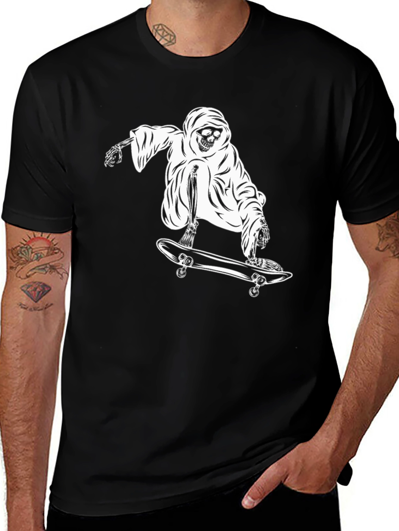 Variant 20 of Grim Reaper Skateboard Graphic T-Shirt