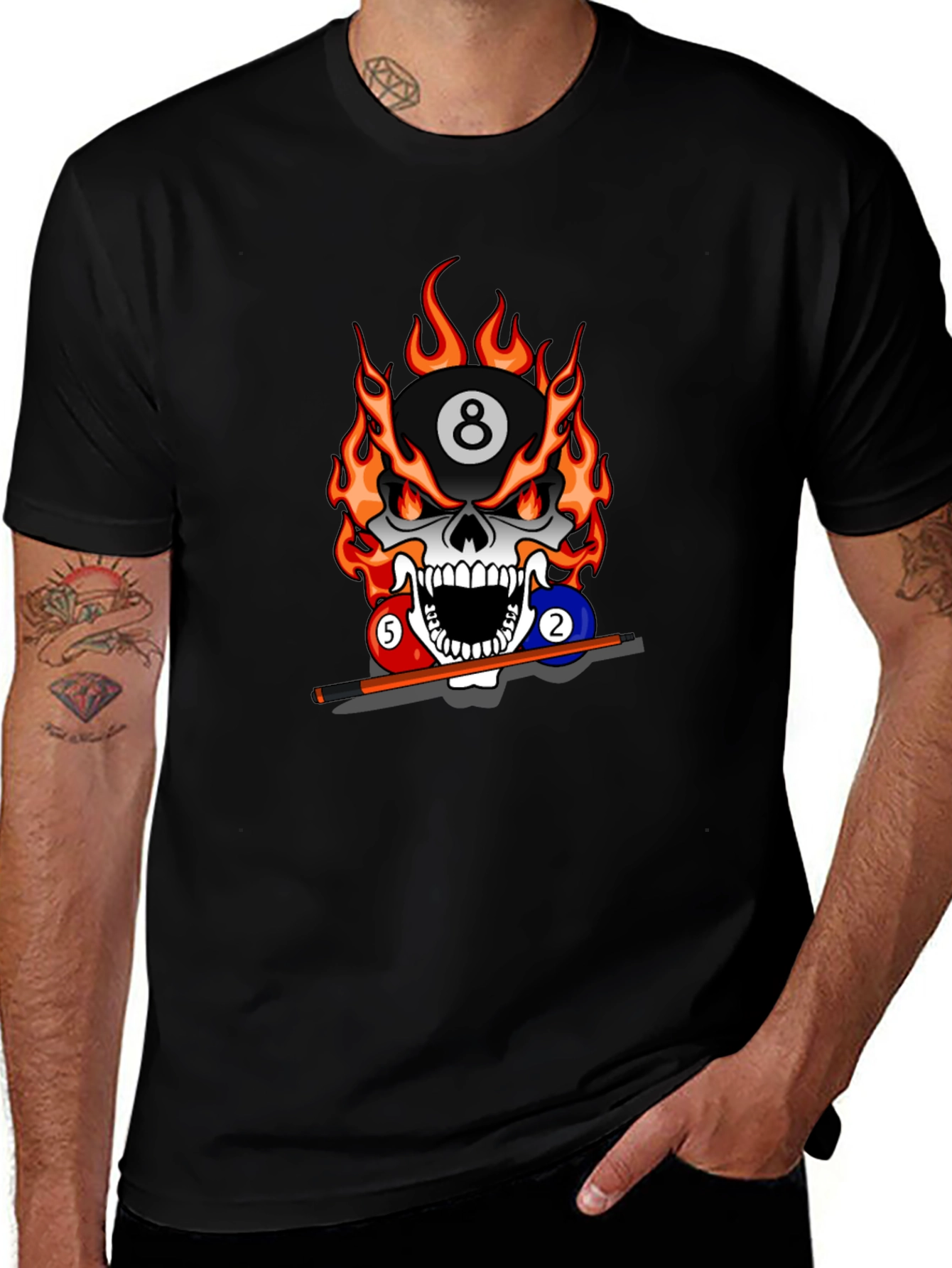 Variant 3 of Skull 8 Ball Billiards T-Shirt
