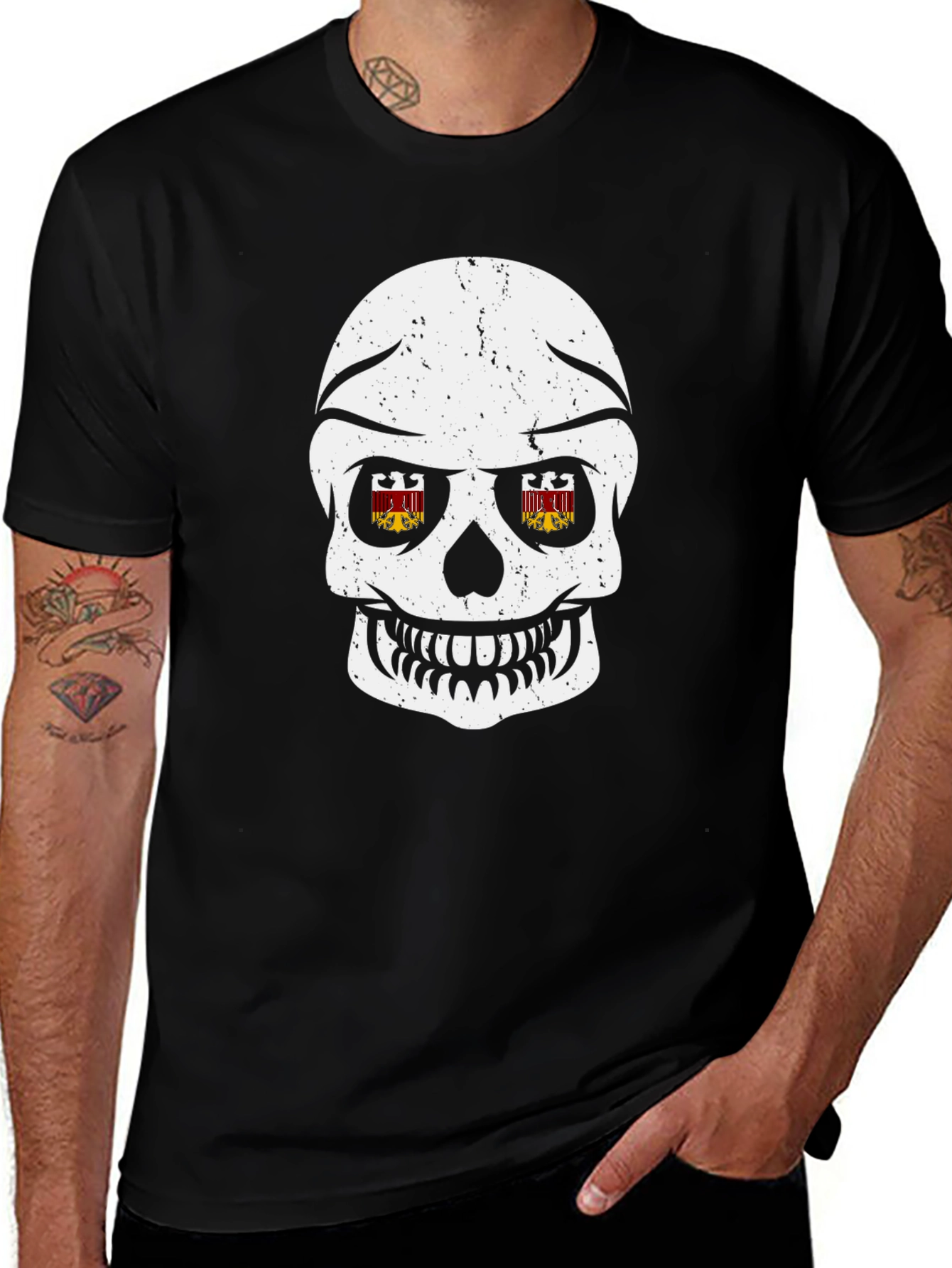Variant 9 of Skull Graphic Tee - Black Short Sleeve