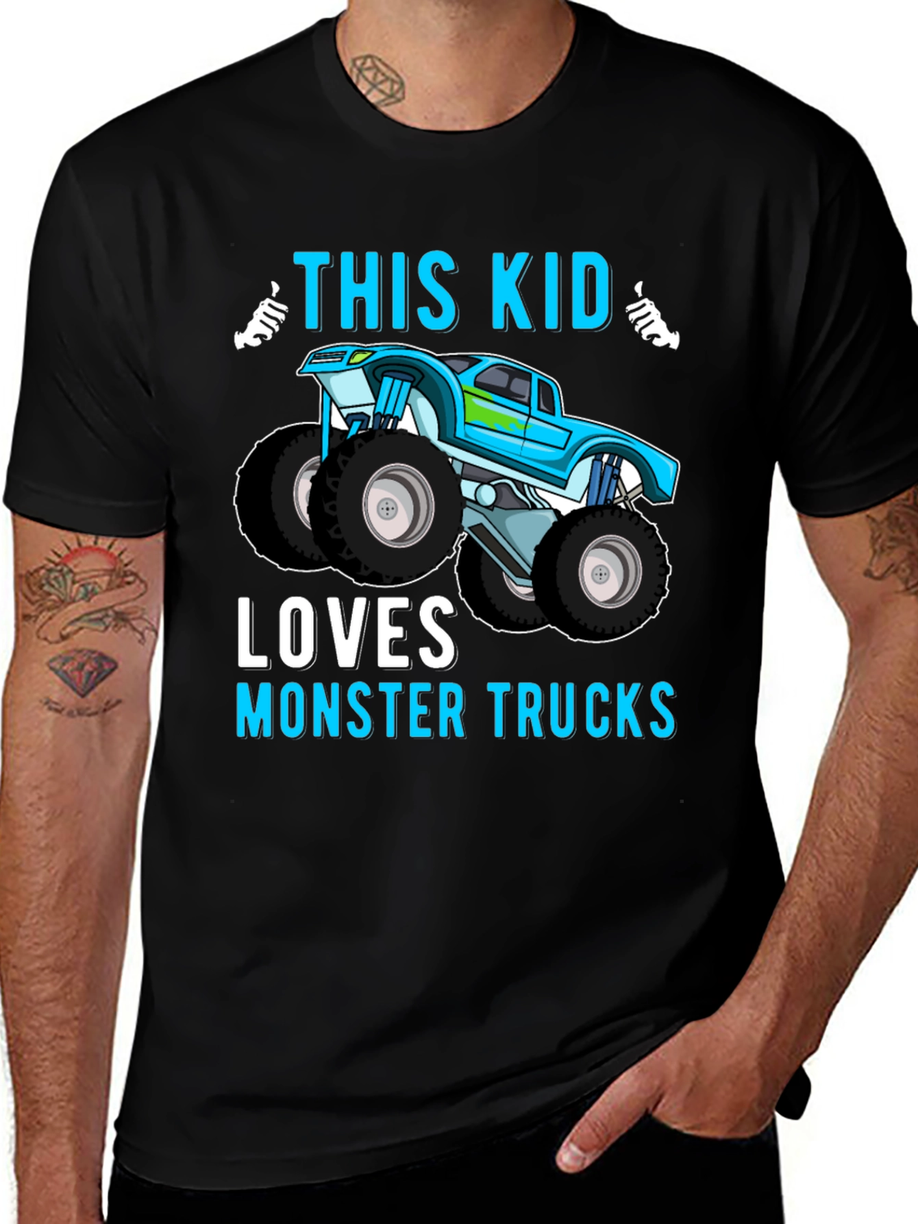 Variant 15 of Monster Truck Loving Kid's T-Shirt