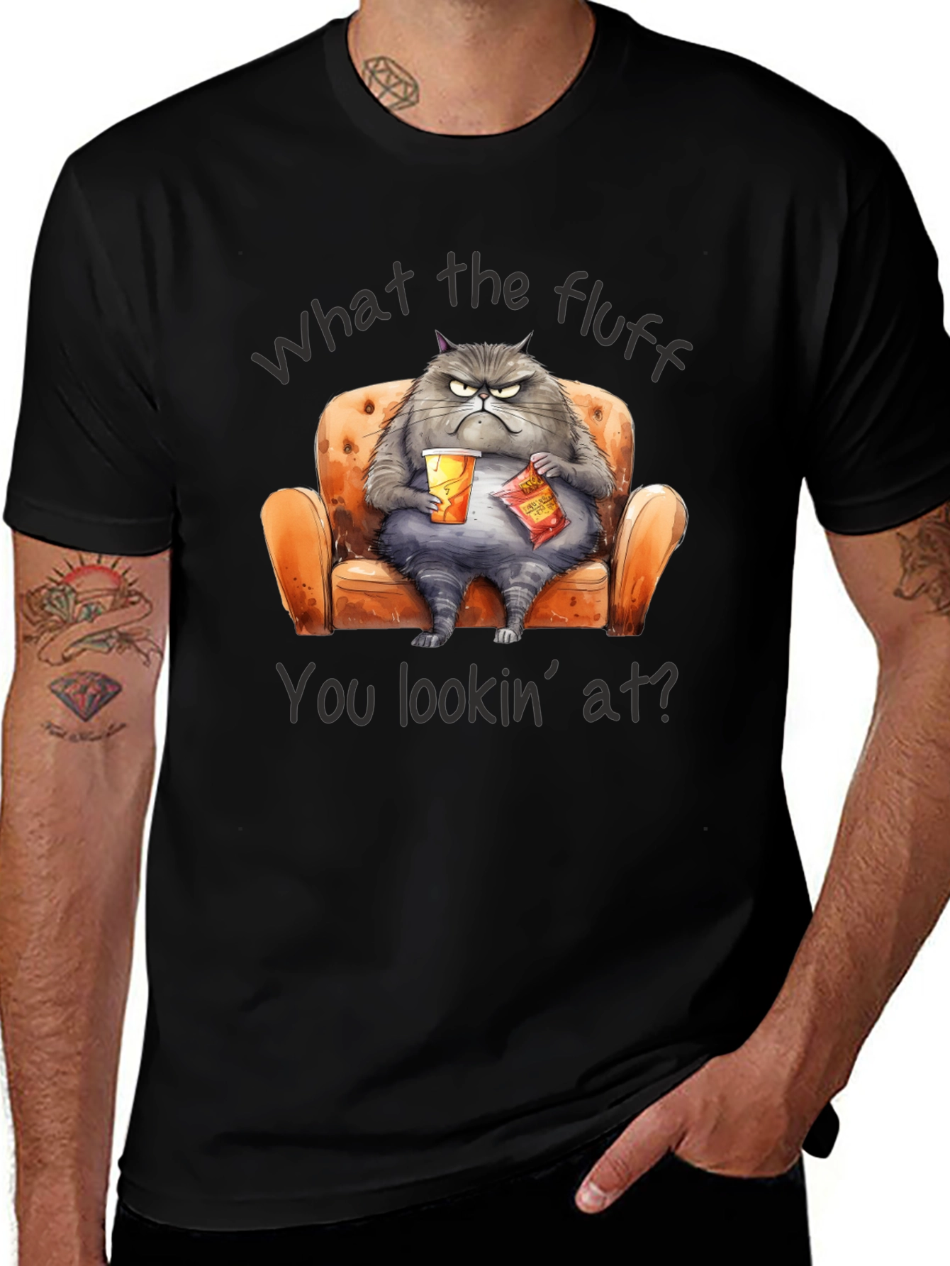 Funny Grumpy Cat T-Shirt - What the Fluff?