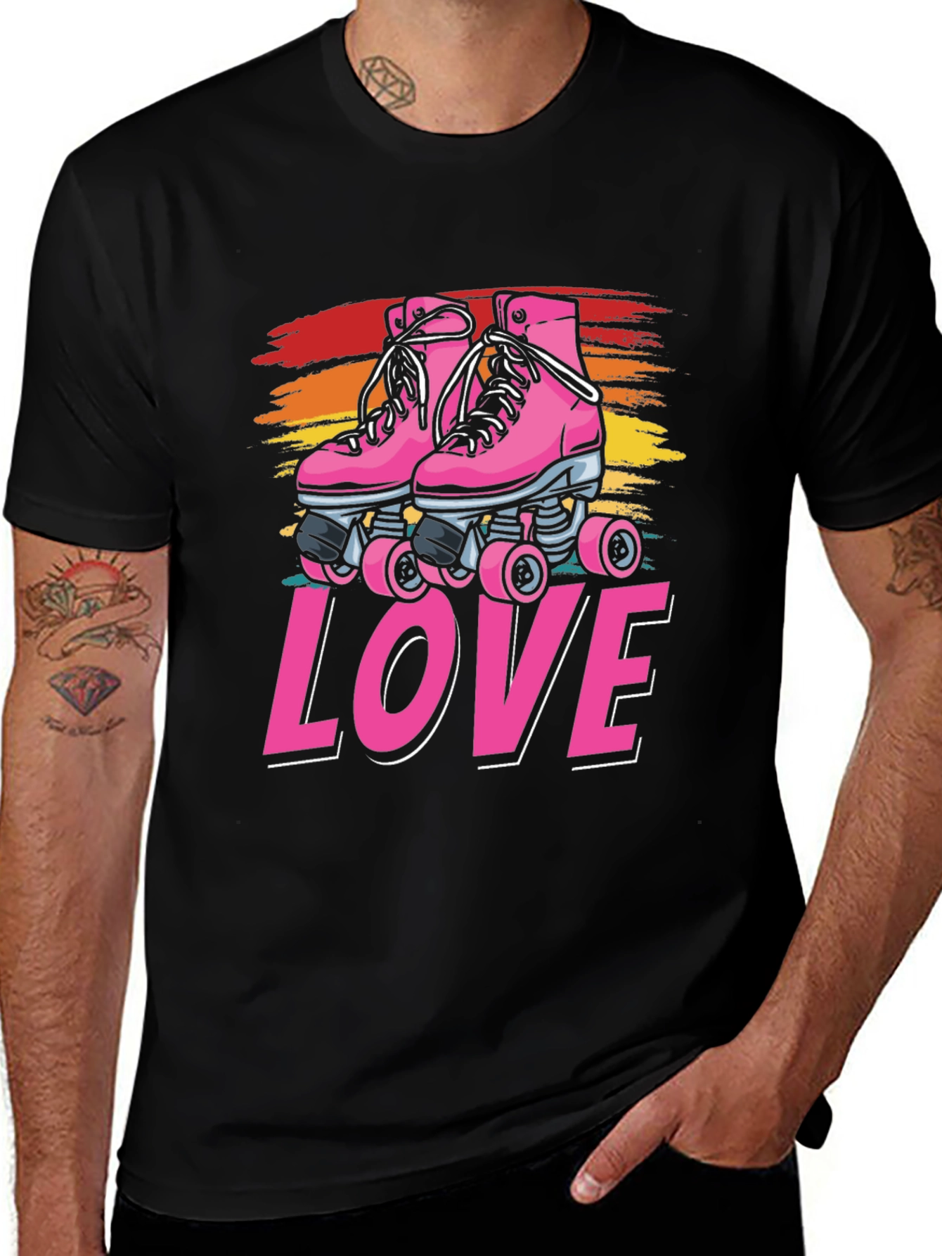 Variant 24 of Retro Roller Skate LOVE Graphic Tee
