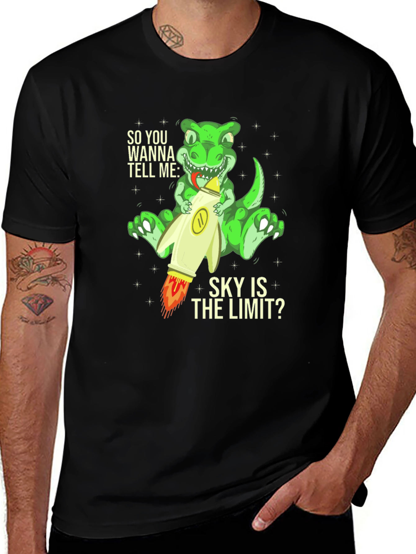 Variant 21 of Dinosaur Rocket T-Shirt - Sky is the Limit Tee