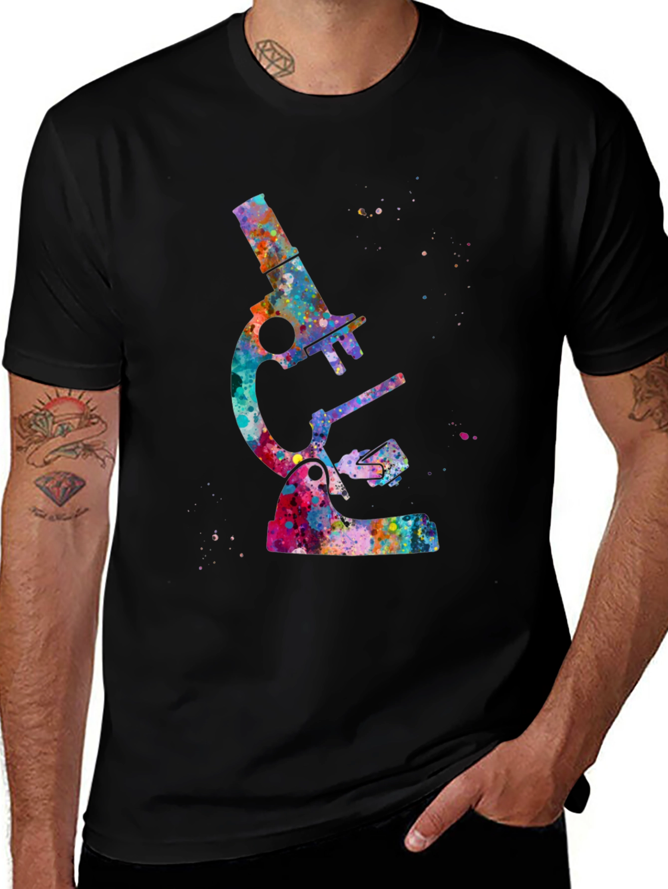 Variant 12 of Colorful Microscope Graphic T-Shirt