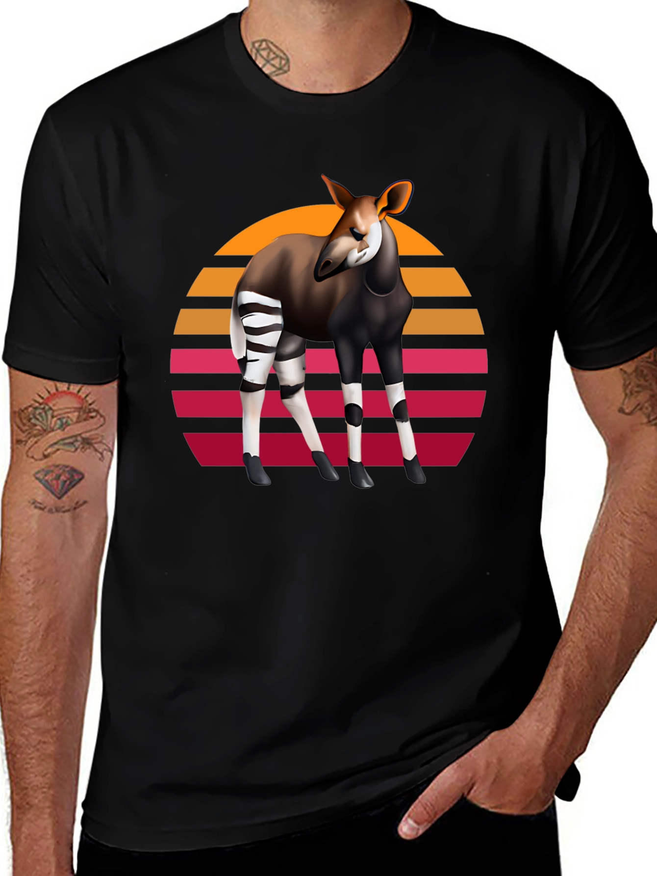 Variant 9 of Okapi Retro Sunset Graphic Tee