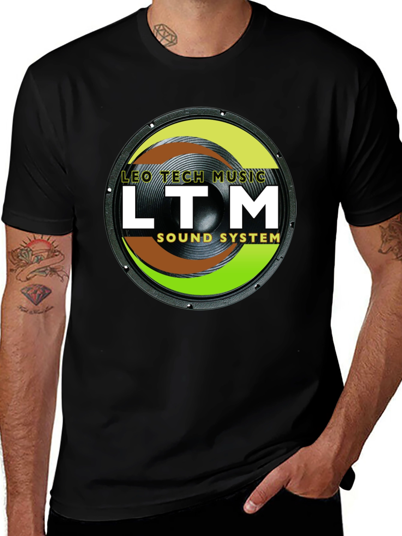 Variant 15 of LTM Sound System Graphic Tee - Black Cotton T-Shirt
