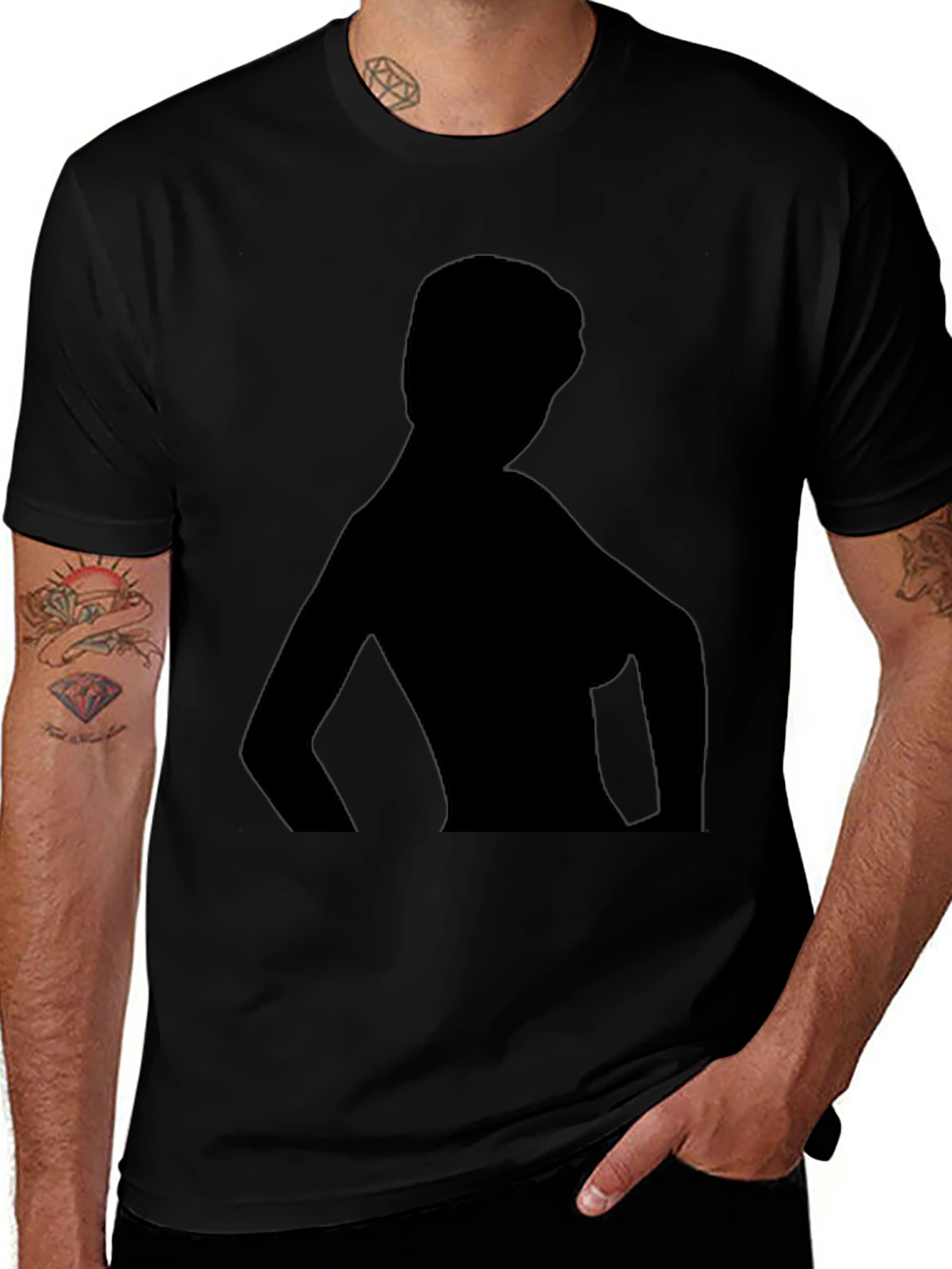 Variant 22 of Silhouette Graphic Tee - Black Casual Shirt