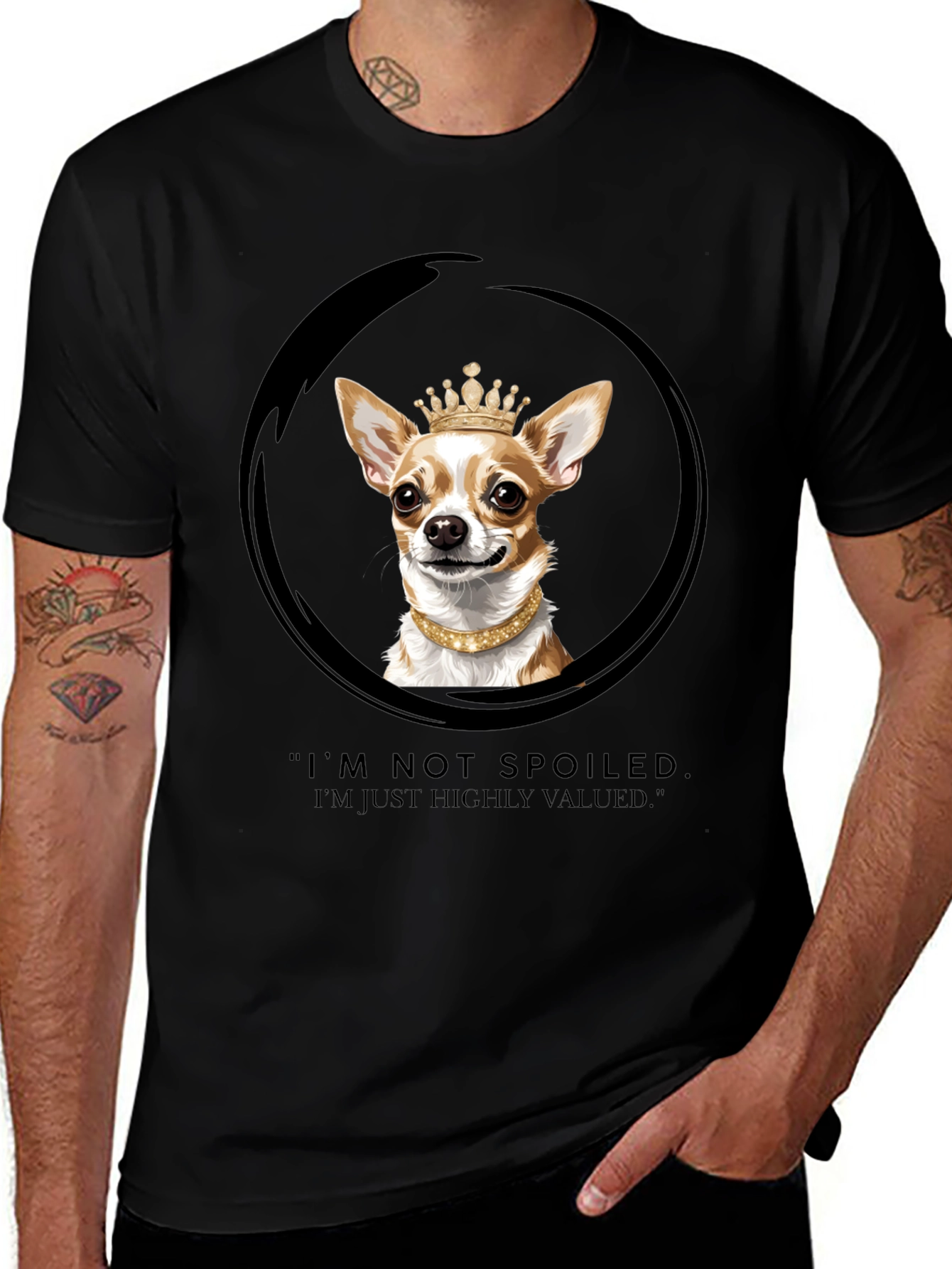 Variant 4 of Spoiled Dog T-Shirt - Chihuahua Crown Graphic