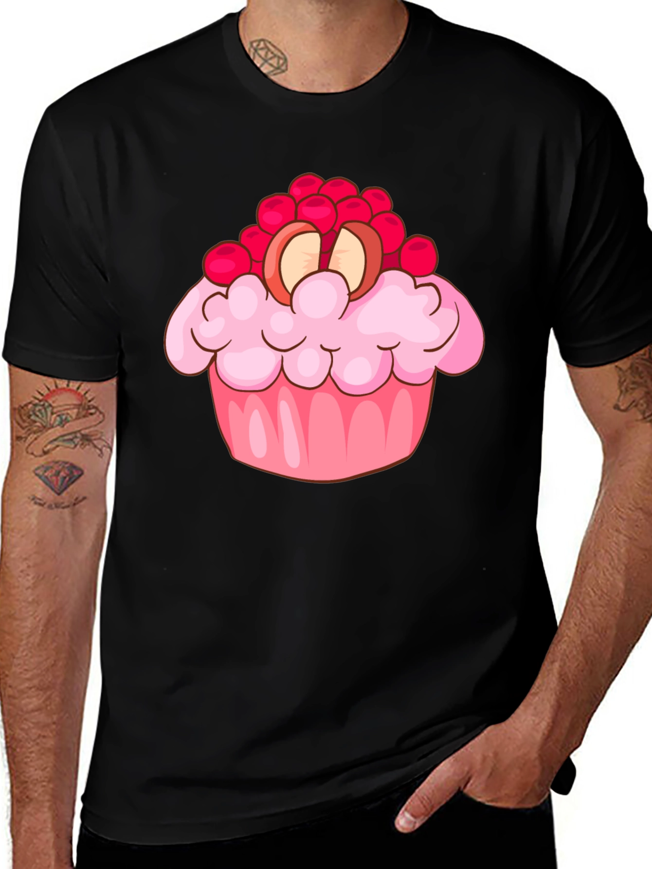 Variant 19 of Cupcake Graphic Black T-Shirt
