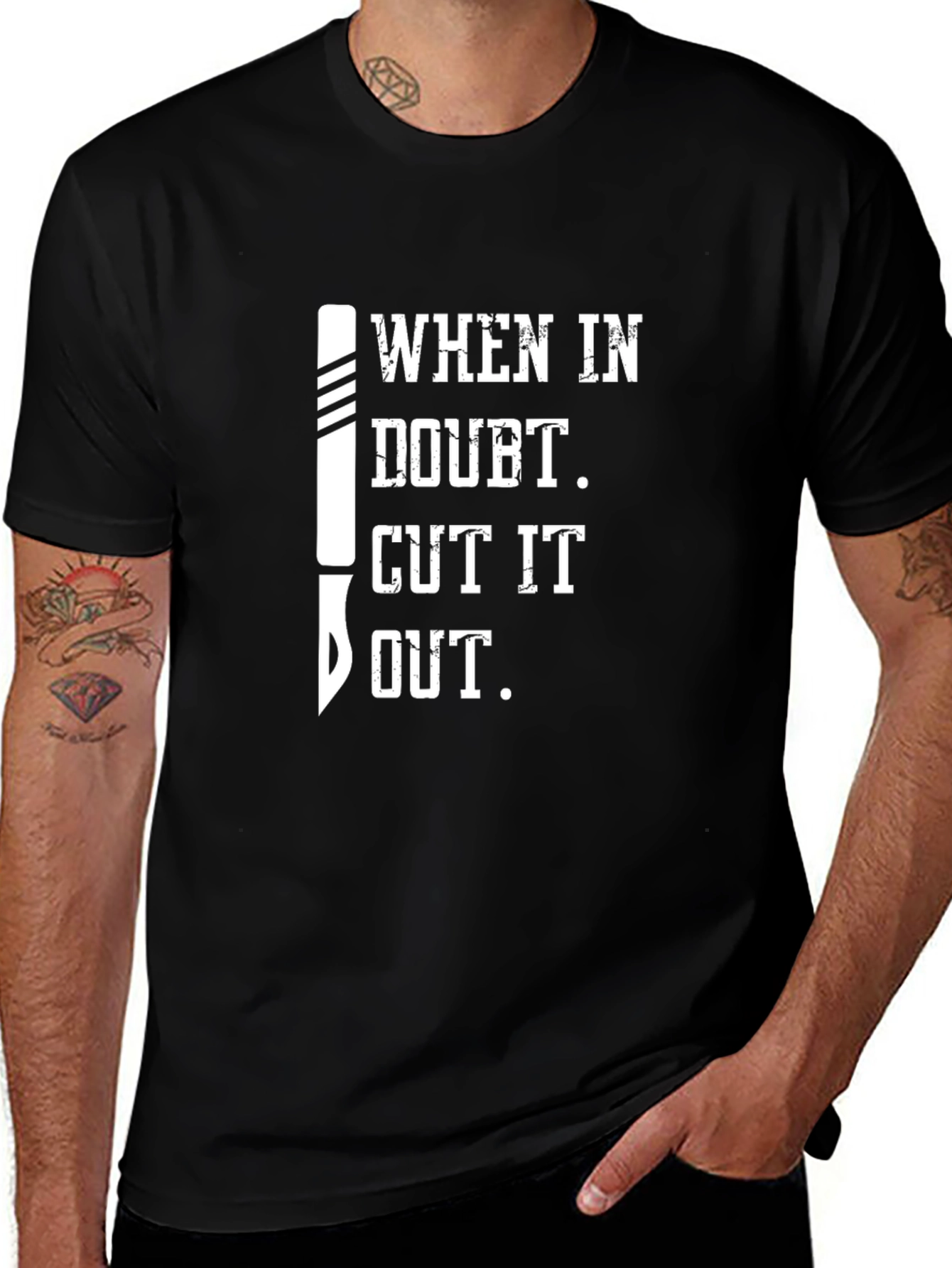 Variant 16 of Funny 'Cut It Out' Graphic T-Shirt