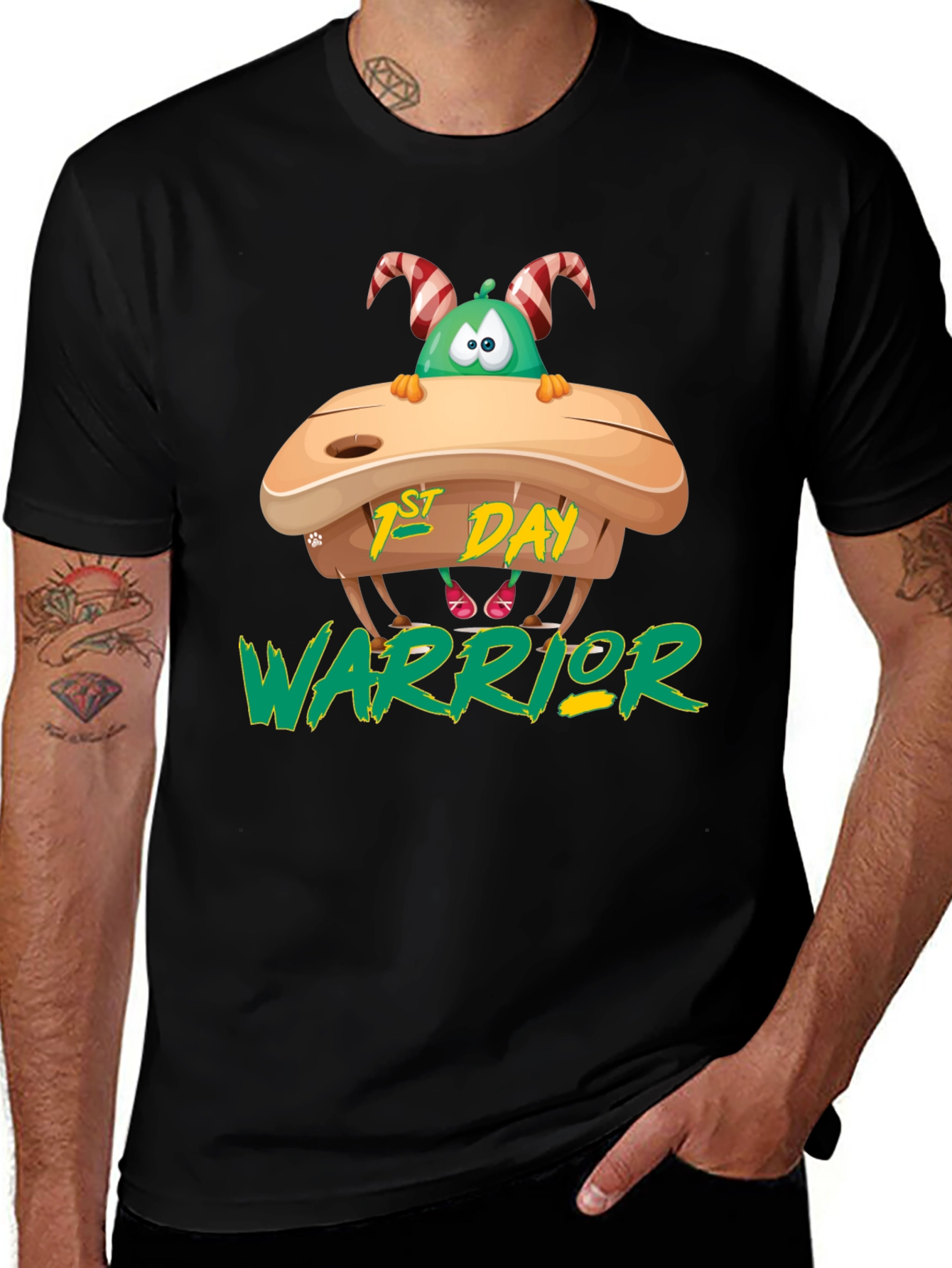 Variant 5 of 1st Day Warrior T-Shirt - Back to School Monster
