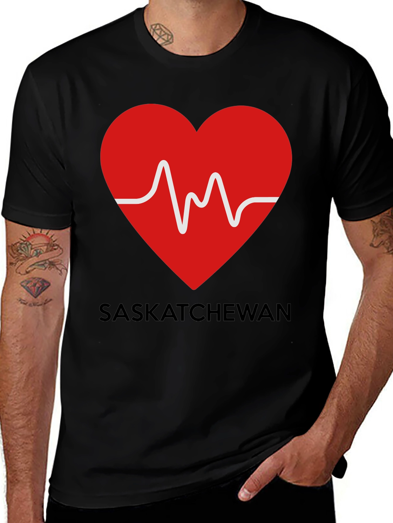 Saskatchewan Heartbeat Graphic Tee - Love SK T-Shirt