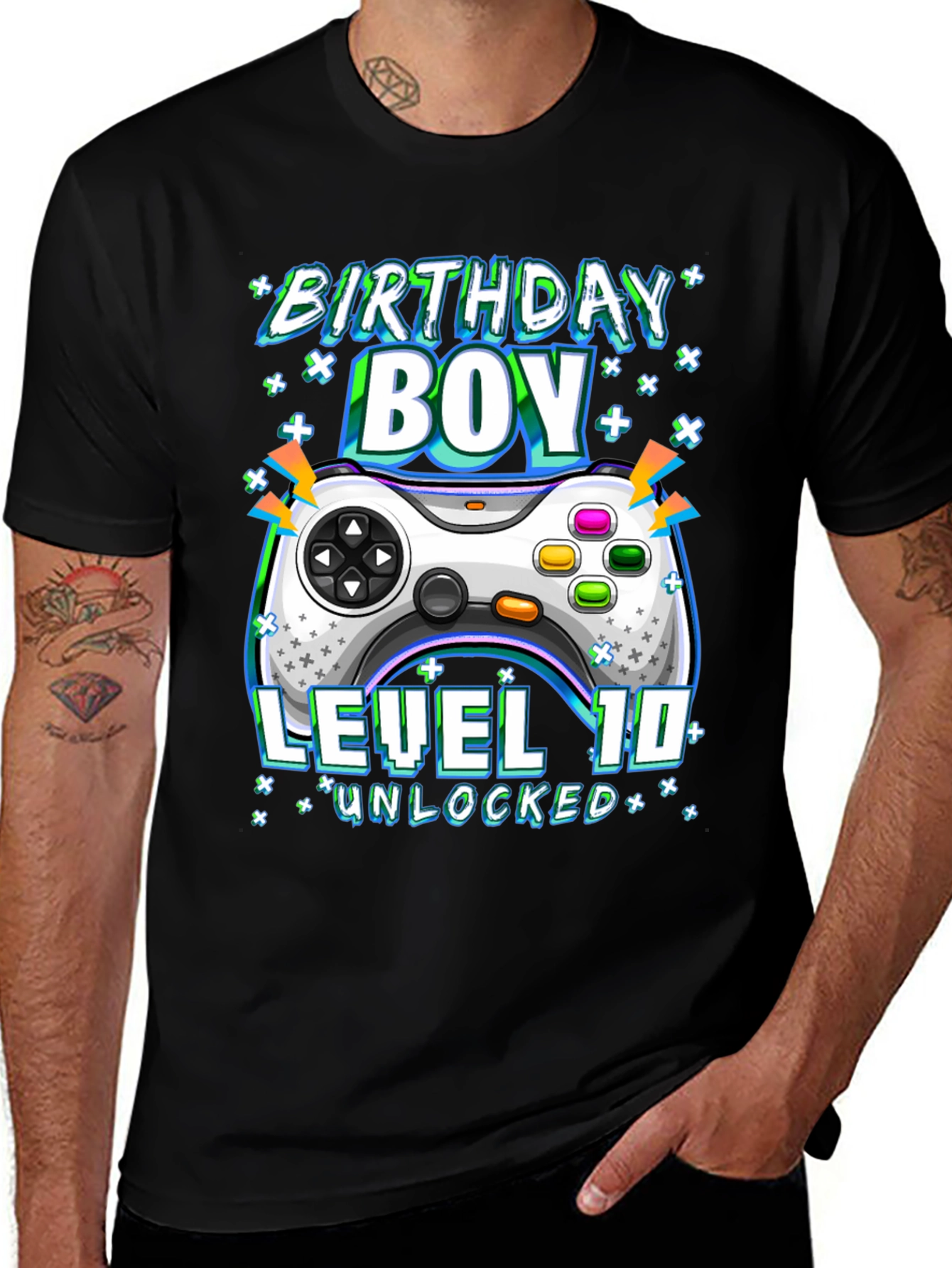 Variant 27 of Birthday Boy Gamer Level 10 Unlocked T-Shirt