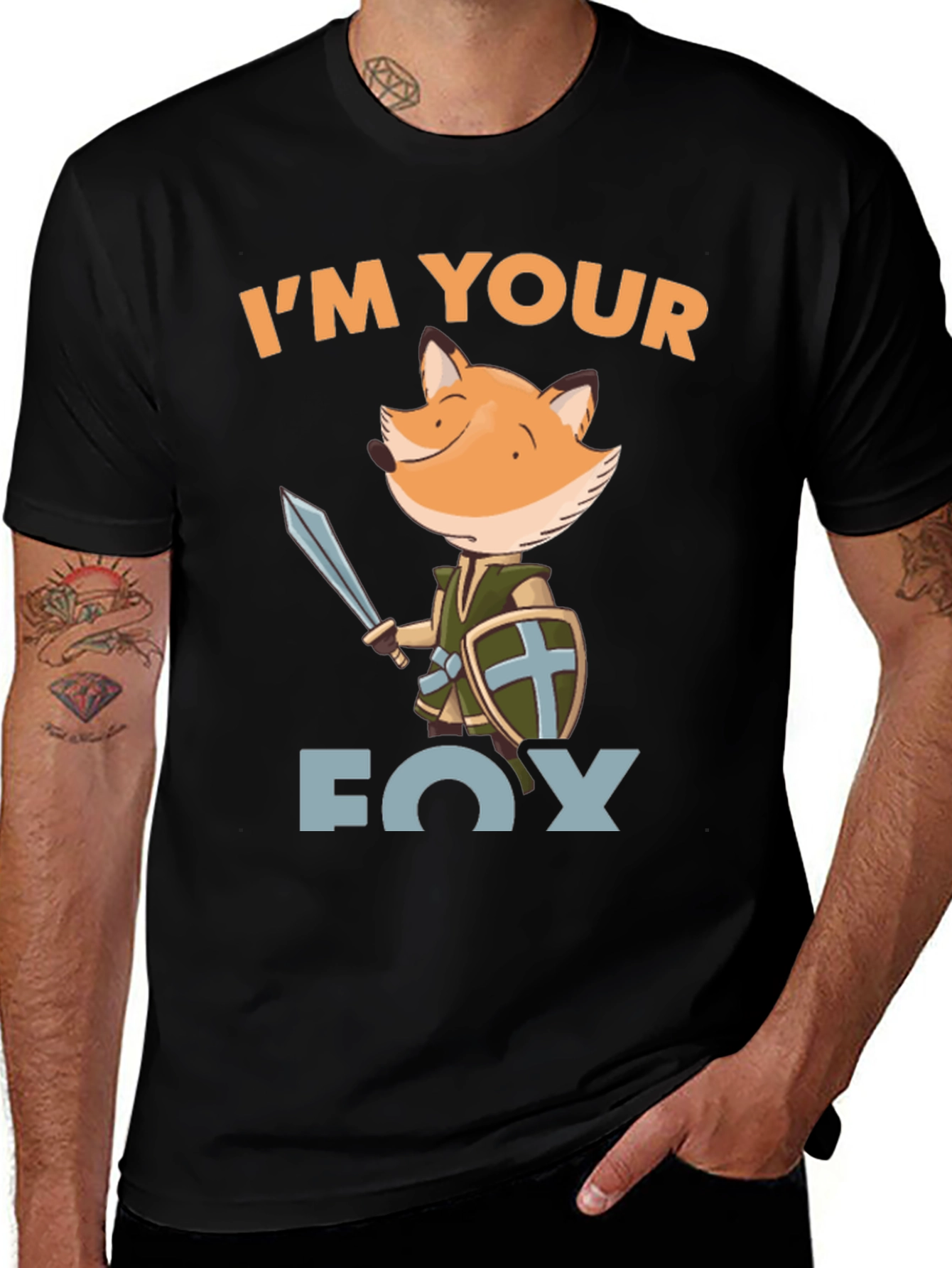 Variant 4 of I'm Your Fox Knight Graphic Tee - Black