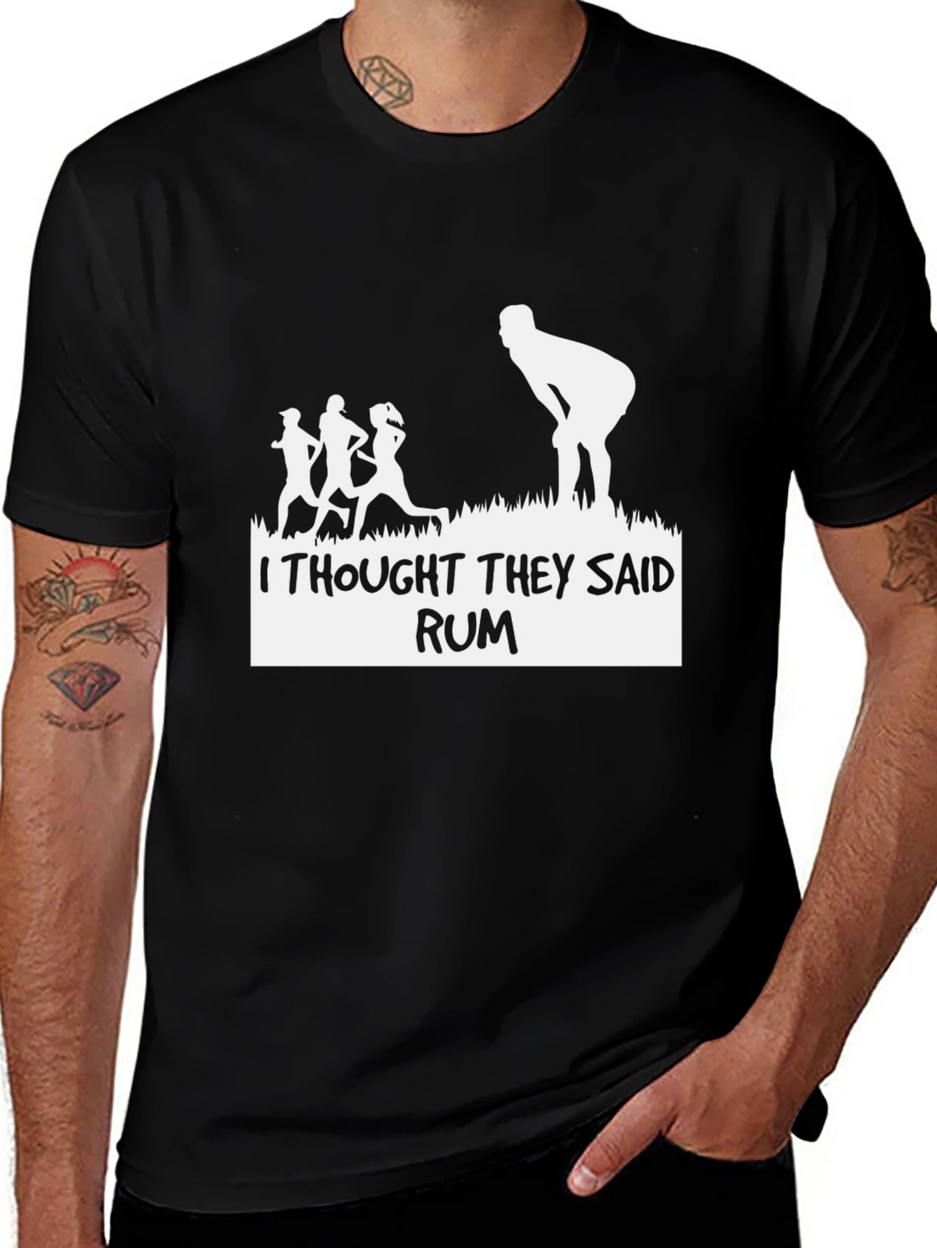 Variant 29 of Funny 'I Thought They Said Rum' Black T-Shirt