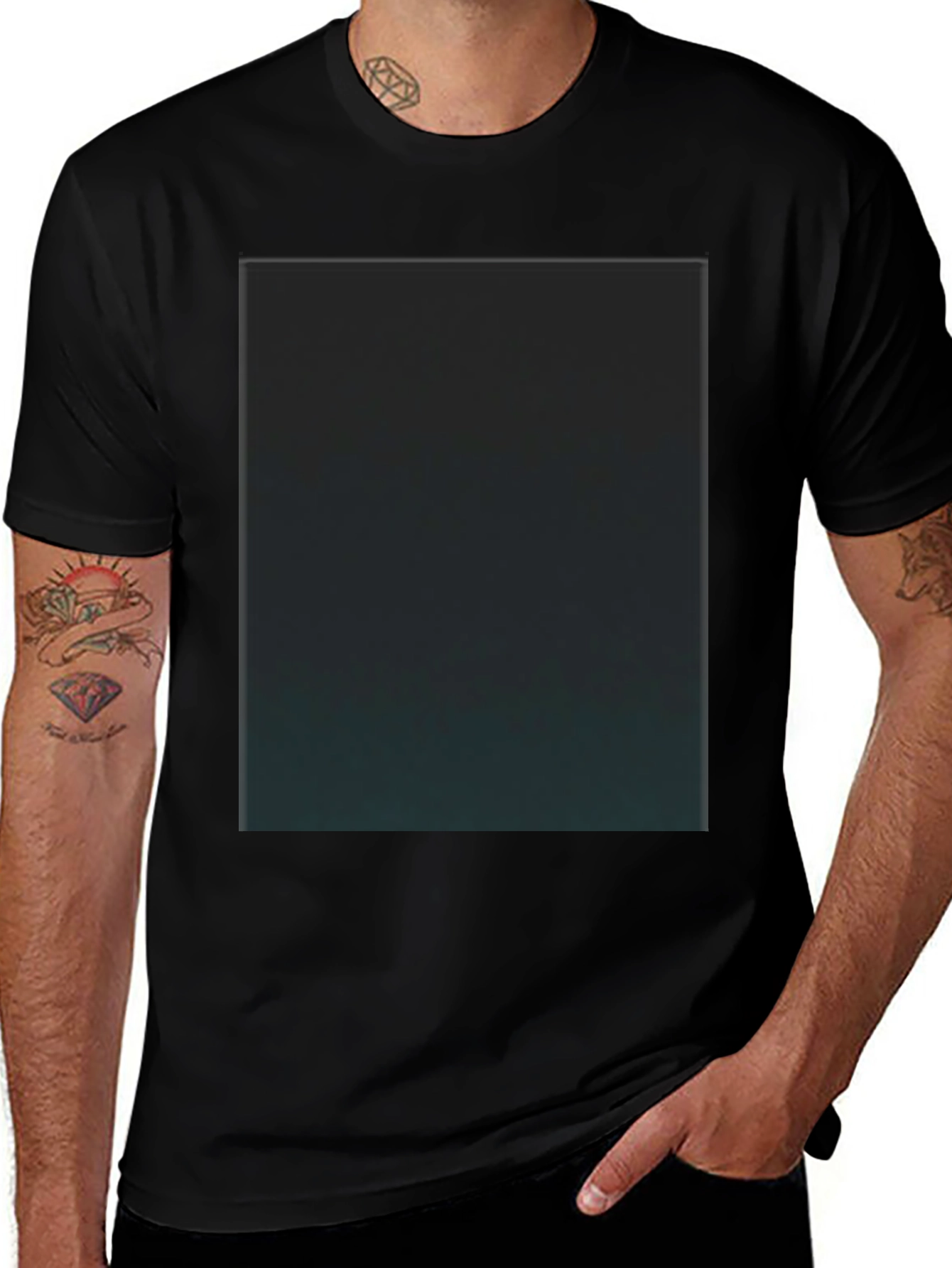Variant 19 of Men's Solid Black Casual T-Shirt
