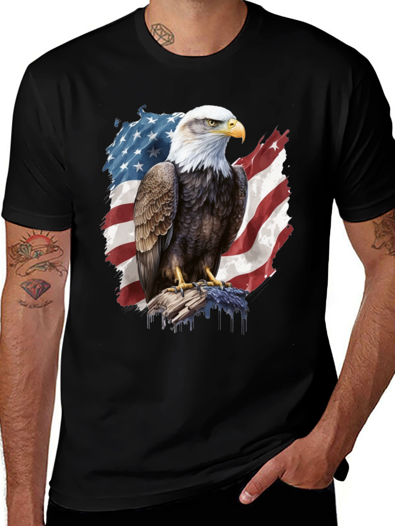 Bald Eagle American Flag Graphic Tee