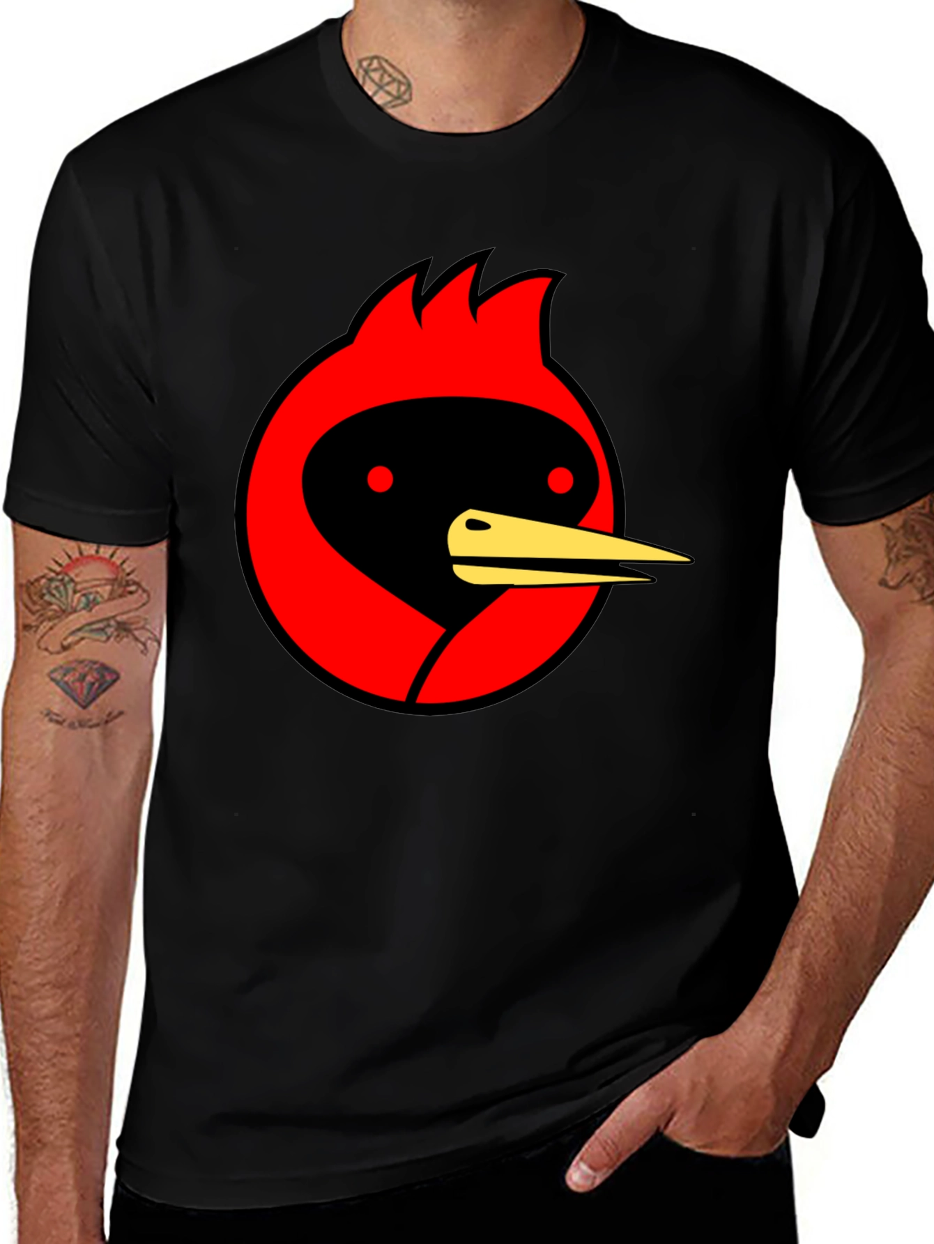 Cool Bird Graphic Black T-Shirt