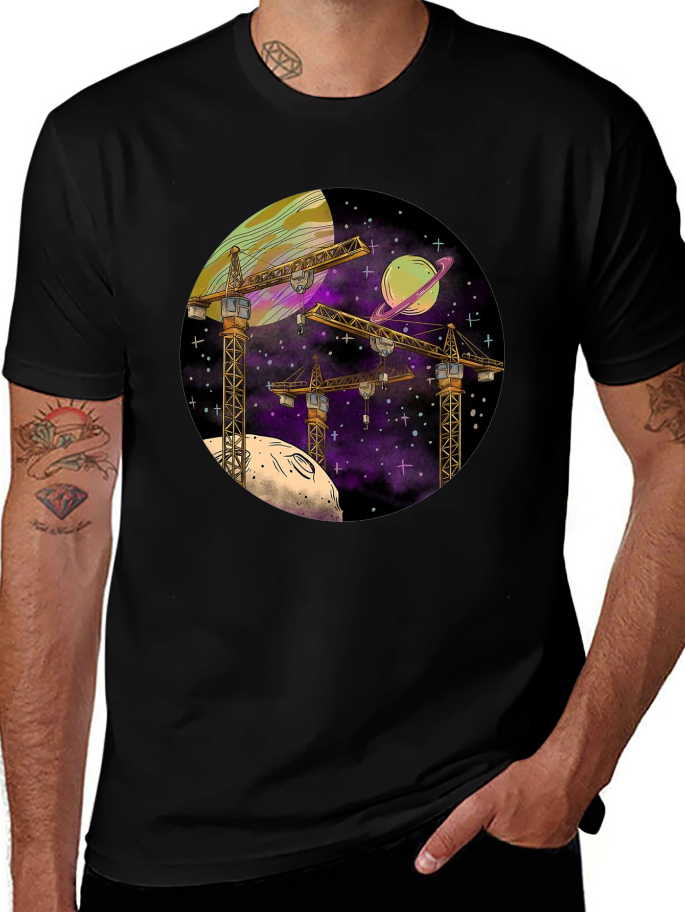 Variant 22 of Space Construction T-Shirt - Graphic Tee