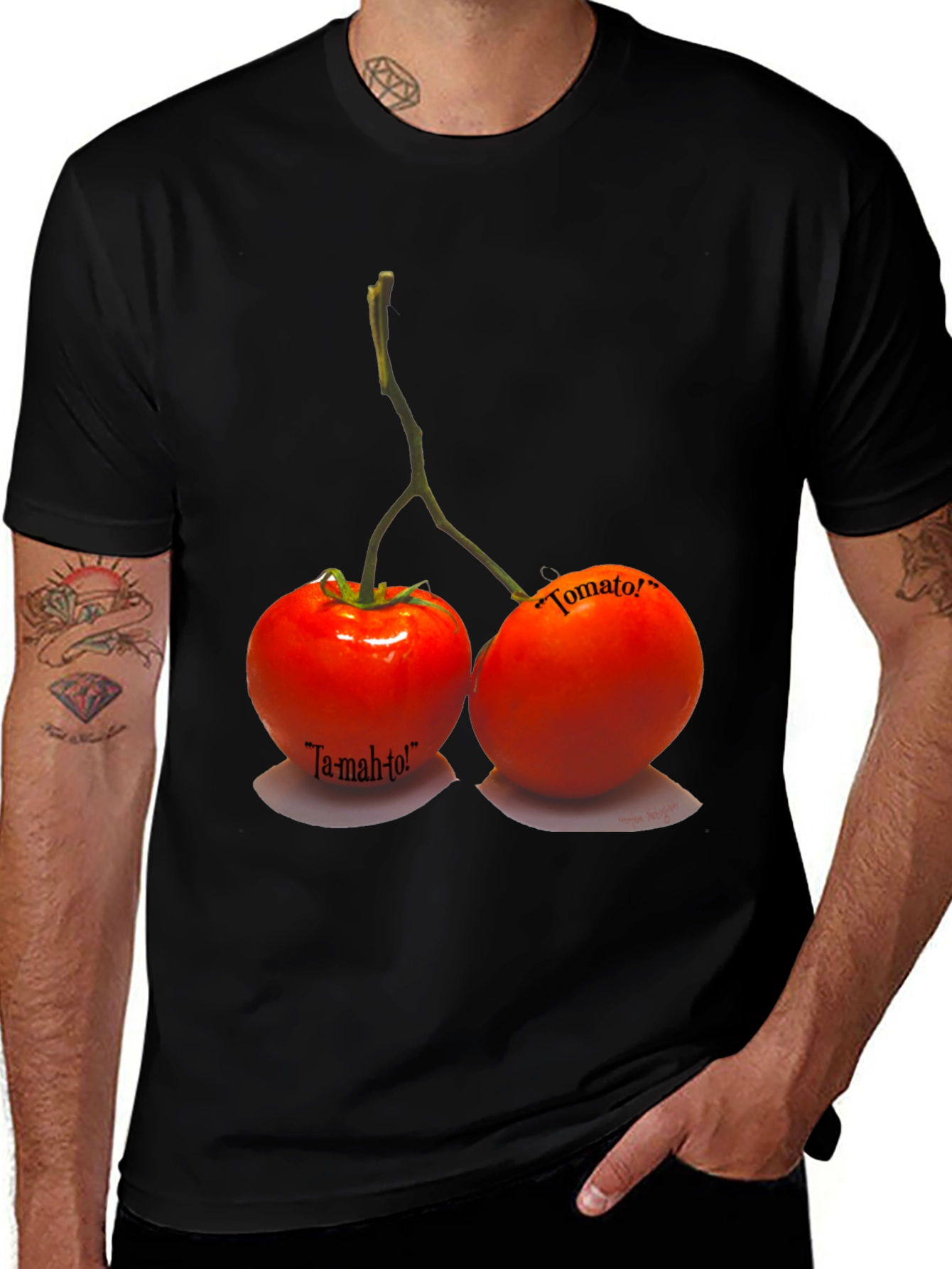 Variant 18 of Tomato Pun T-Shirt - "Ta-mah-to!"