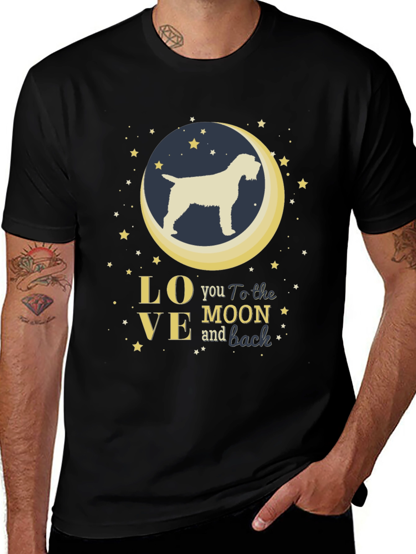 Variant 17 of Love You To The Moon Dog Graphic Tee