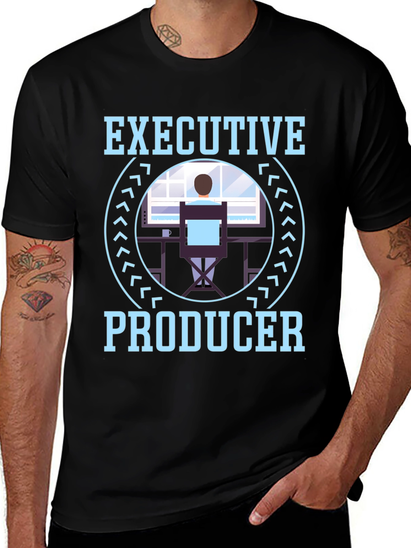 Executive Producer Graphic Tee - Black Crewneck T-Shirt