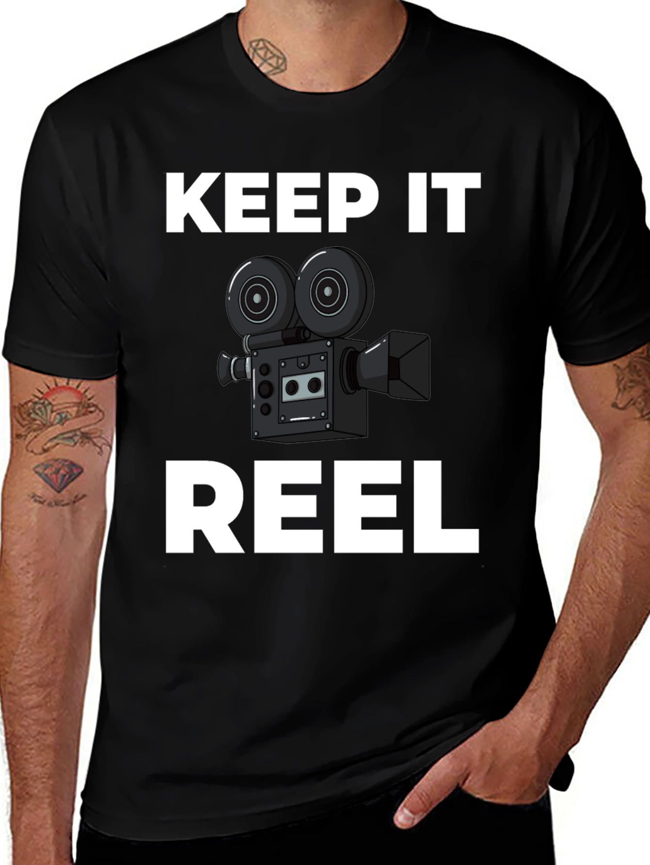 Variant 18 of Keep It Reel Black Graphic Tee