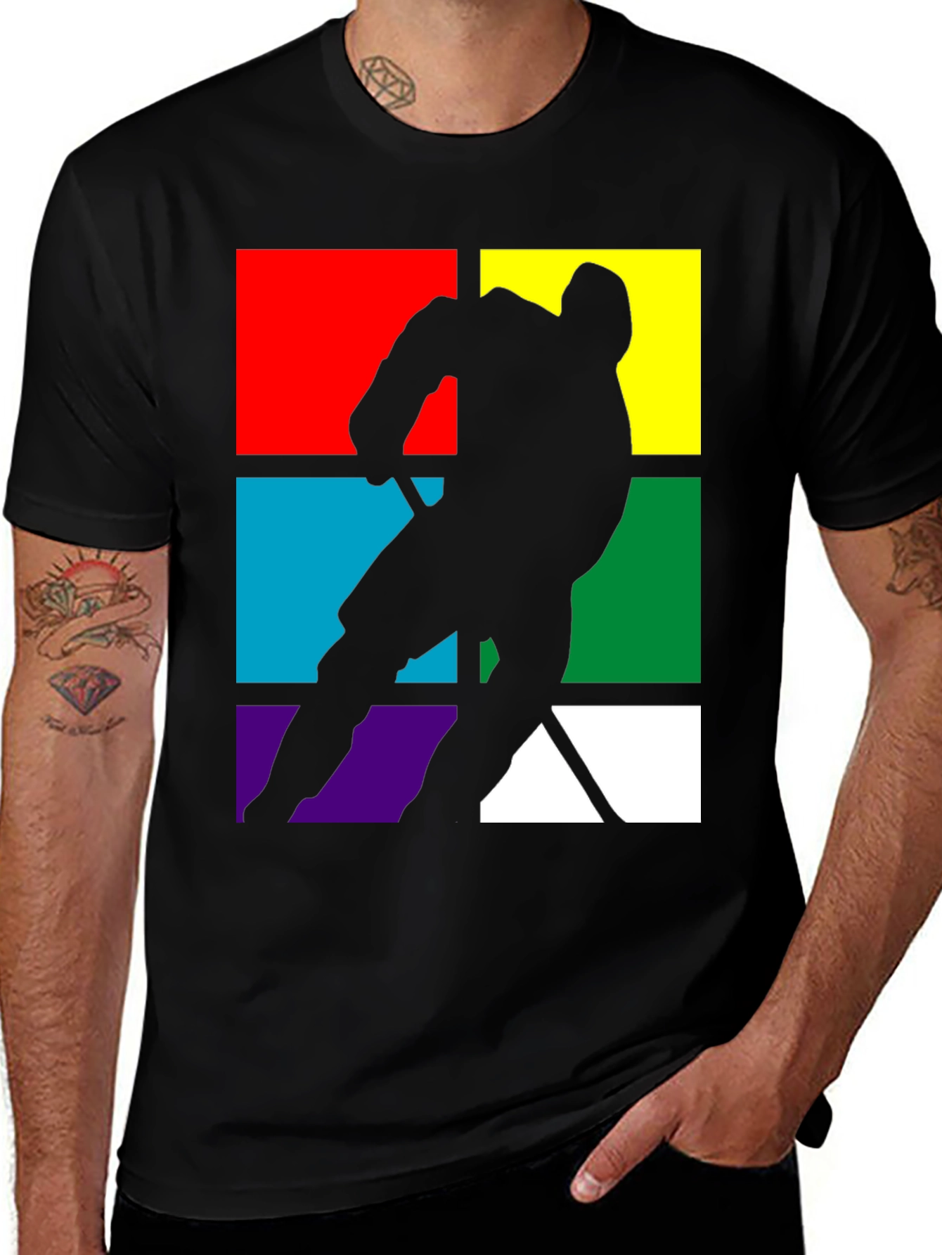 Variant 10 of Retro Hockey Player Graphic Tee