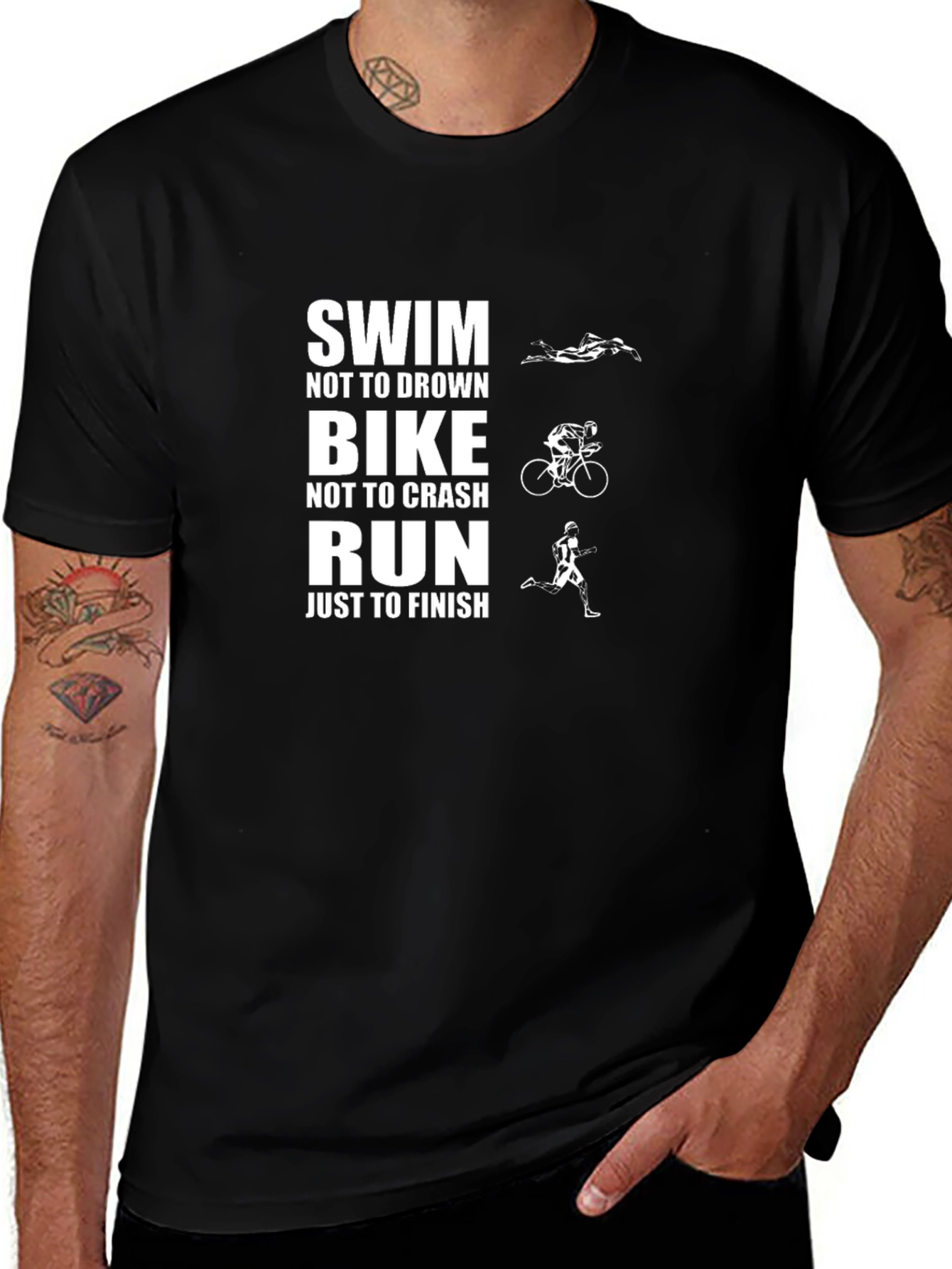 Variant 24 of Triathlon Graphic T-Shirt - Swim Bike Run Tee