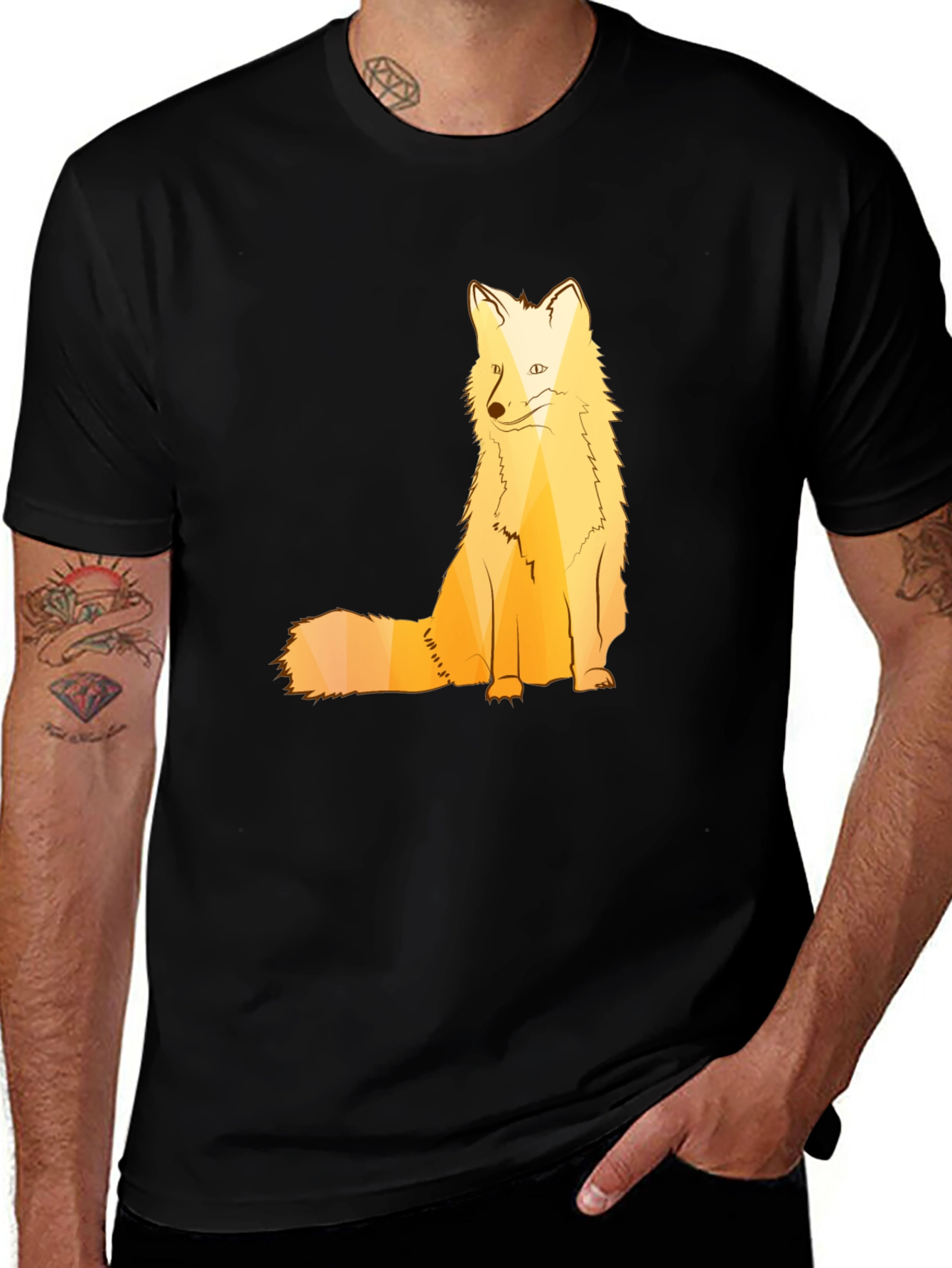 Variant 13 of Geometric Fox Graphic T-Shirt - Stylish Animal Print