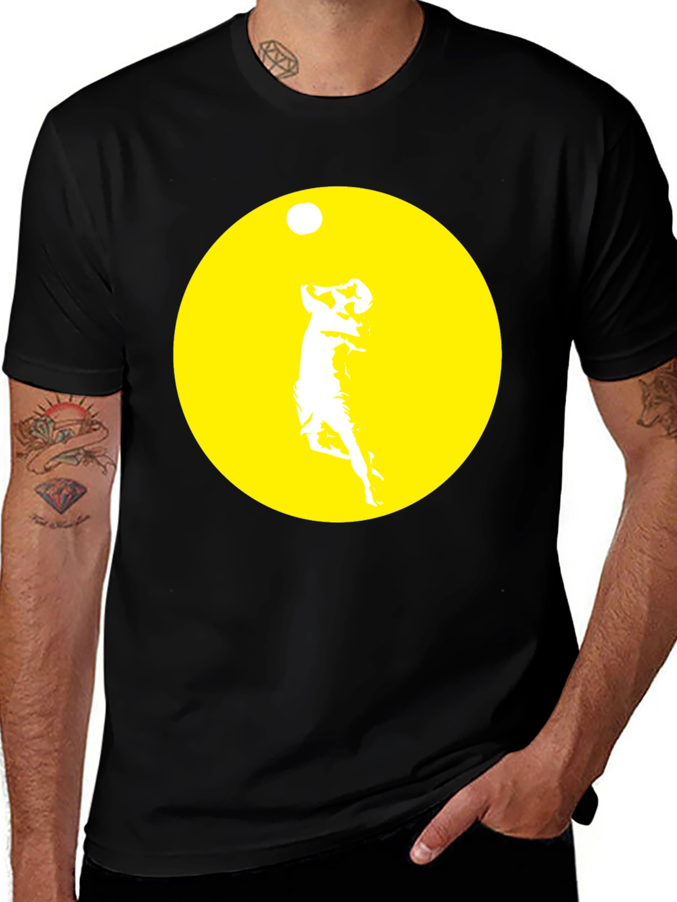 Variant 8 of Graphic Tee: Golfer Silhouette on Black