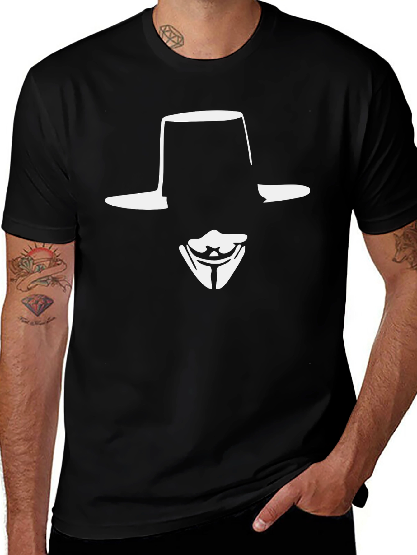 V for Vendetta Graphic Tee - Black