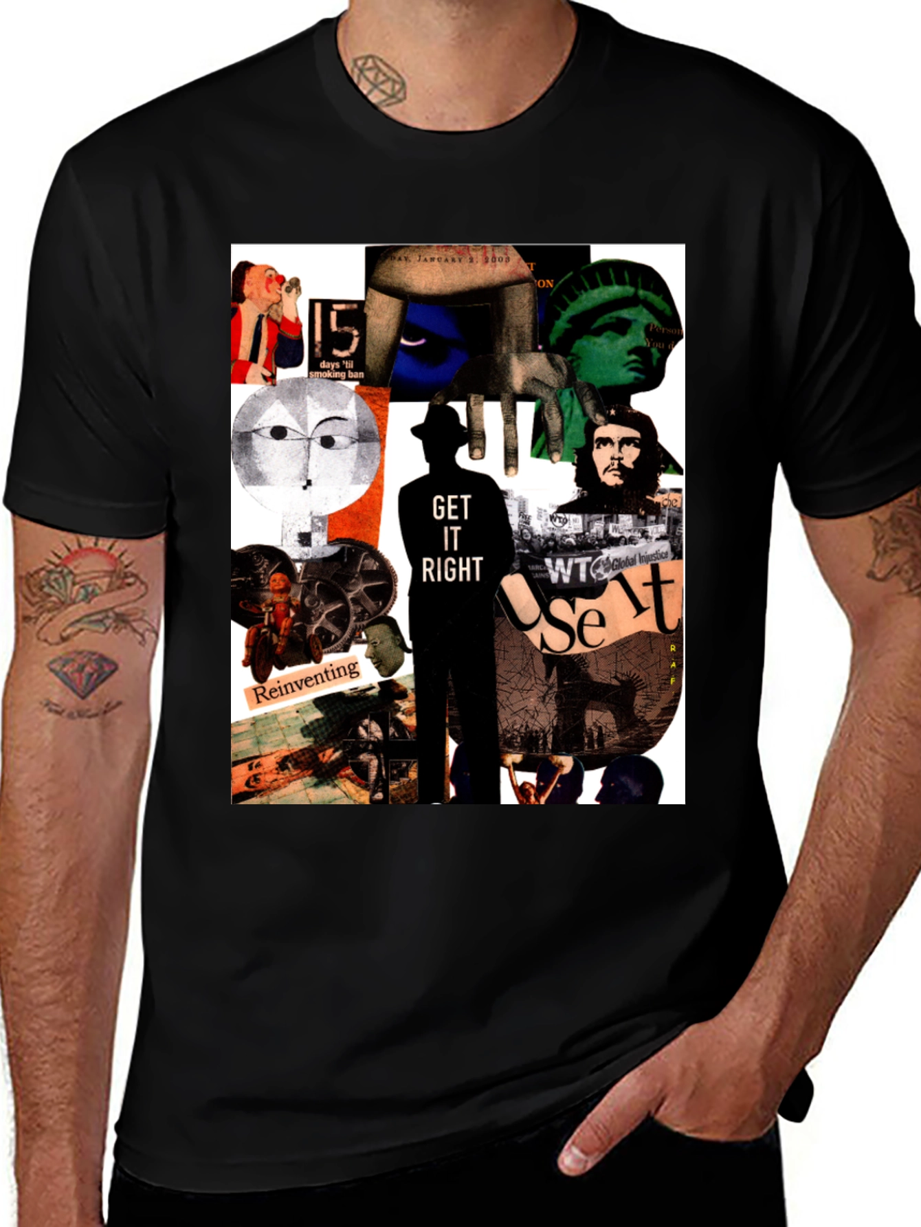Variant 7 of Artistic Collage Graphic T-Shirt