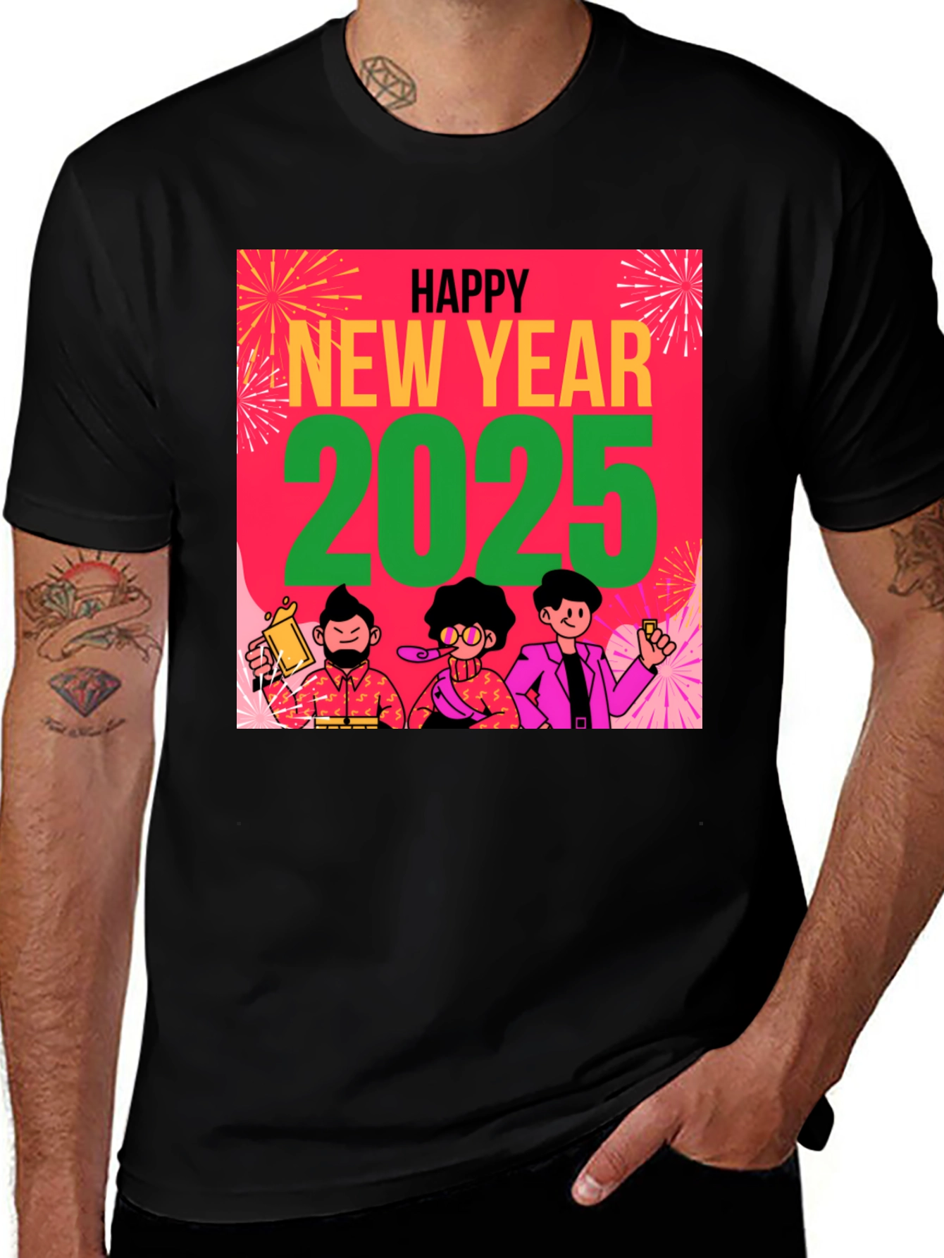 Variant 25 of Happy New Year 2025 Graphic Tee