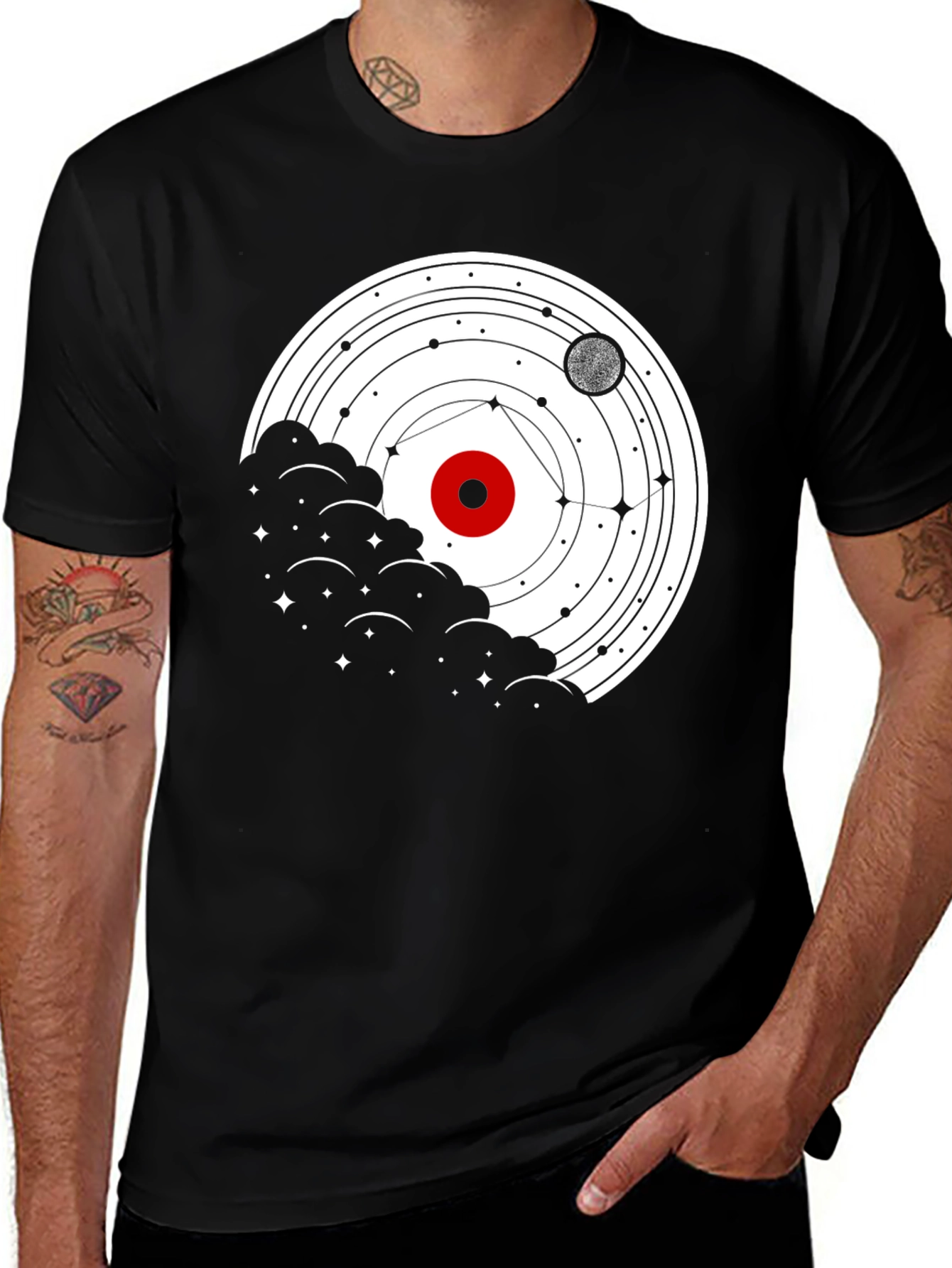Variant 25 of Cosmic Orbit T-Shirt - Celestial Graphic Tee