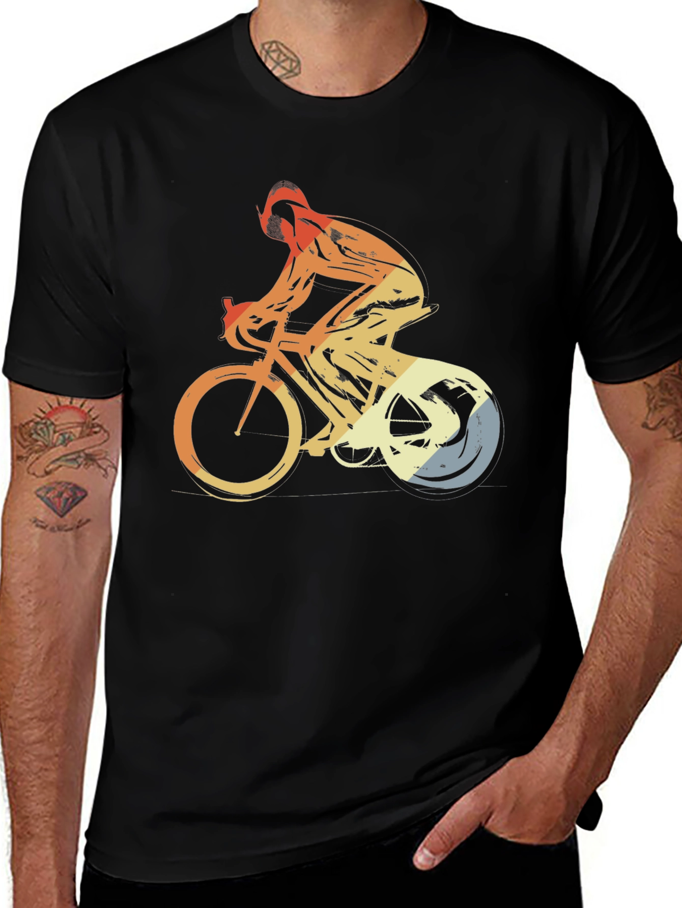 Variant 12 of Retro Cycling T-Shirt - Bike Rider Graphic Tee