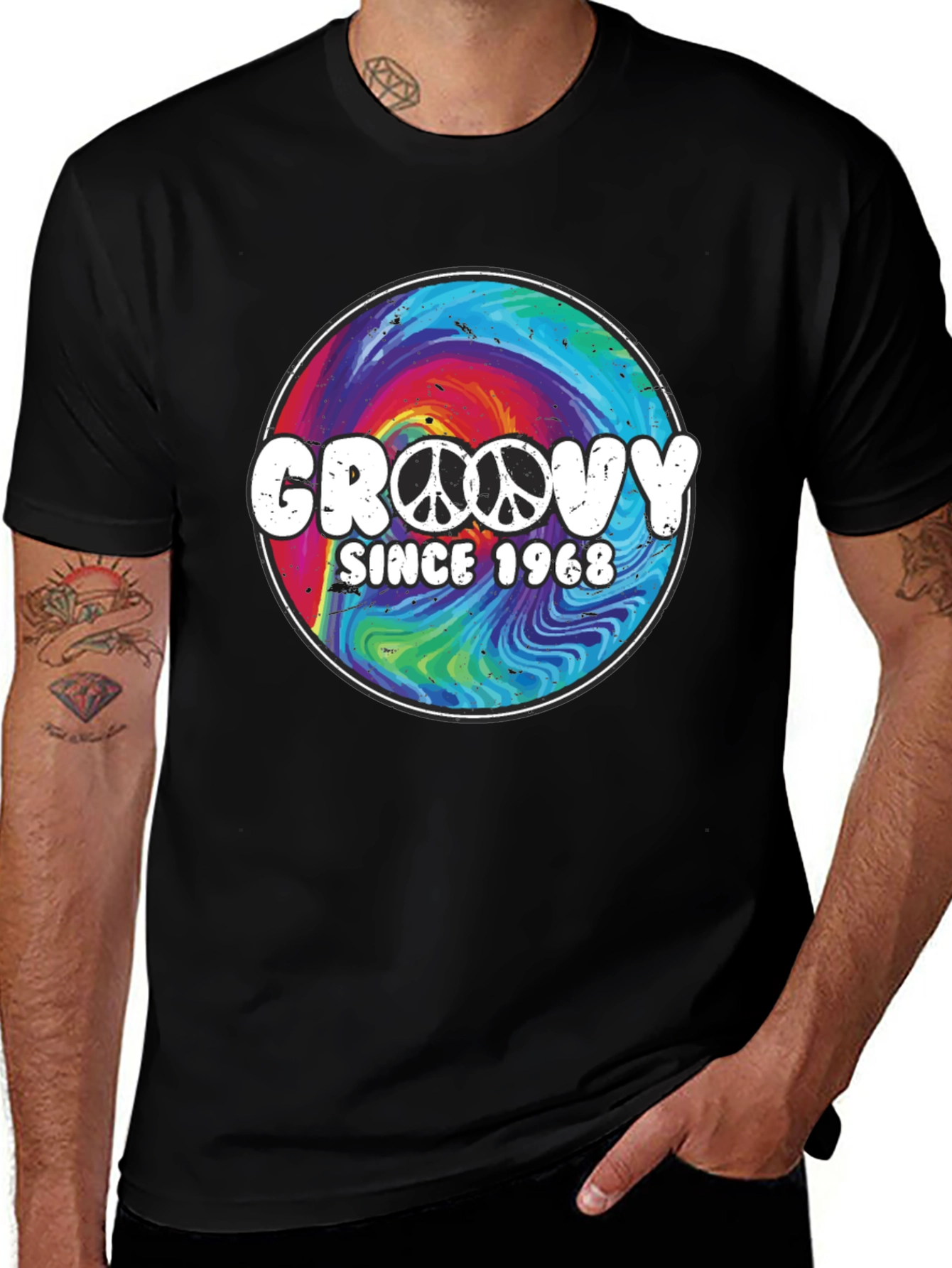 Variant 23 of Groovy Since 1968 Tie Dye Graphic T-Shirt