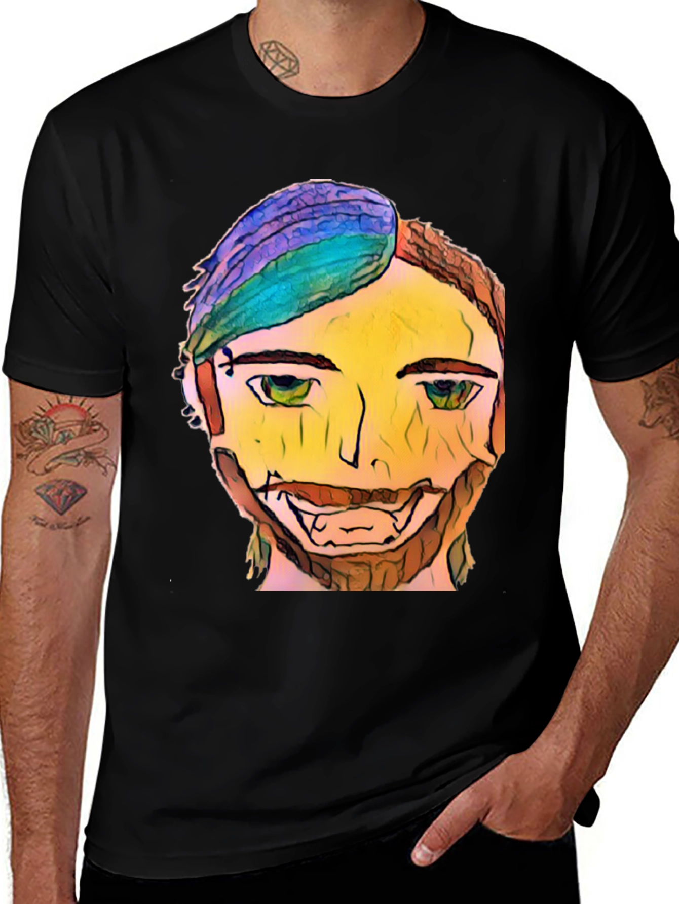 Variant 6 of Abstract Face Graphic T-Shirt - Unique Design