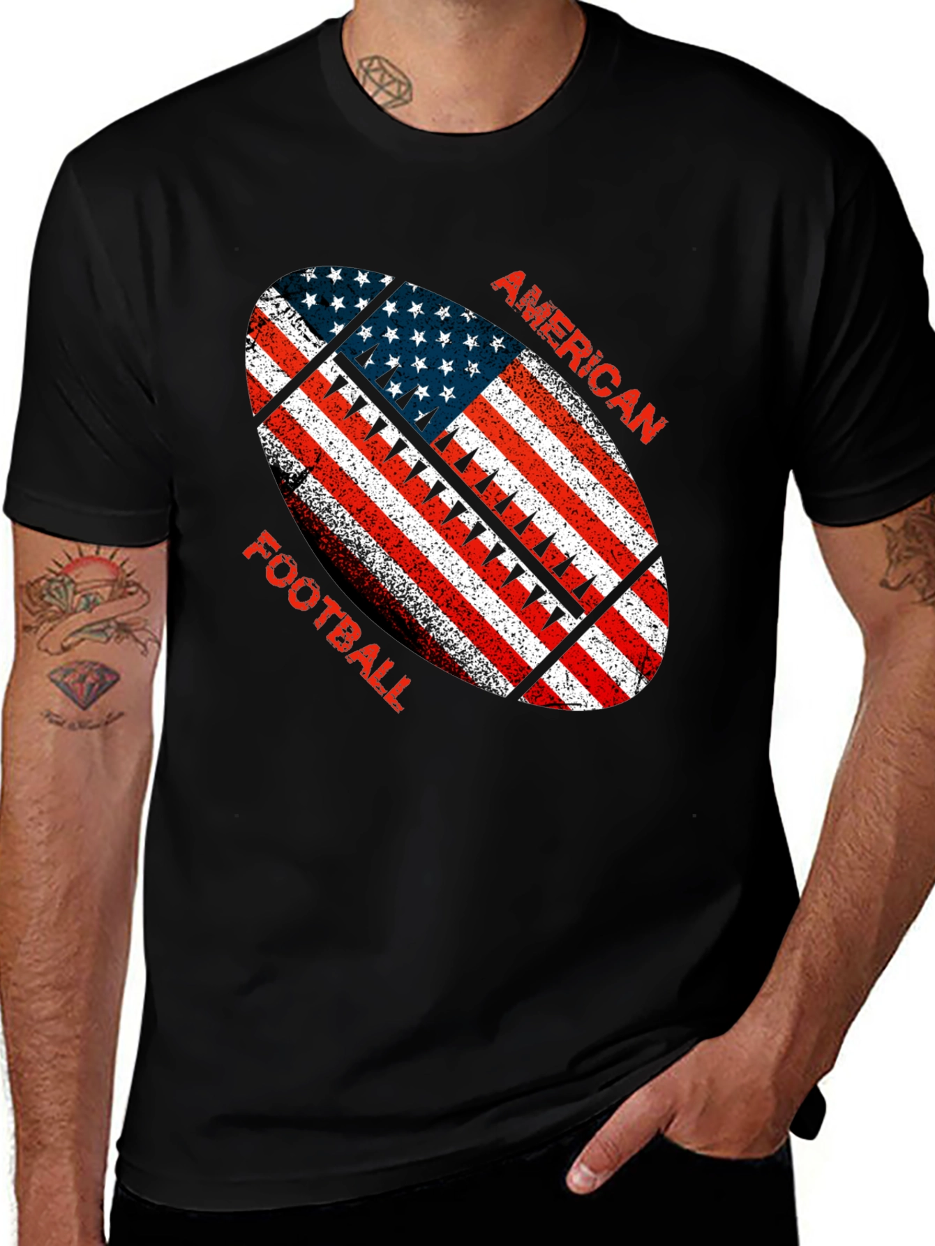 Variant 23 of American Football USA Flag T-Shirt